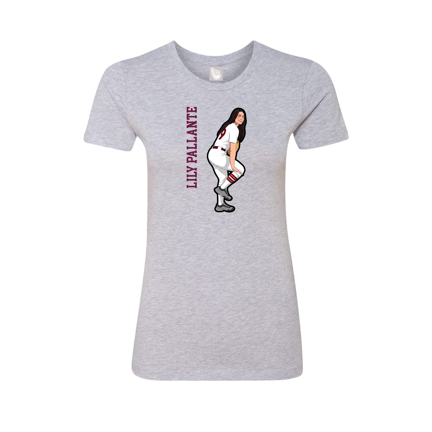 Womens Tee — Name Vertical in Grey