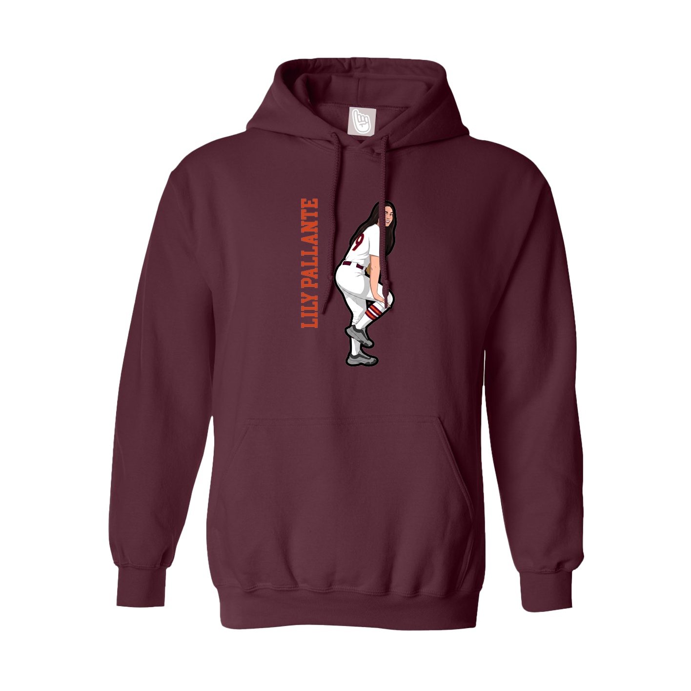 Youth Hoodie — Name Vertical in Maroon