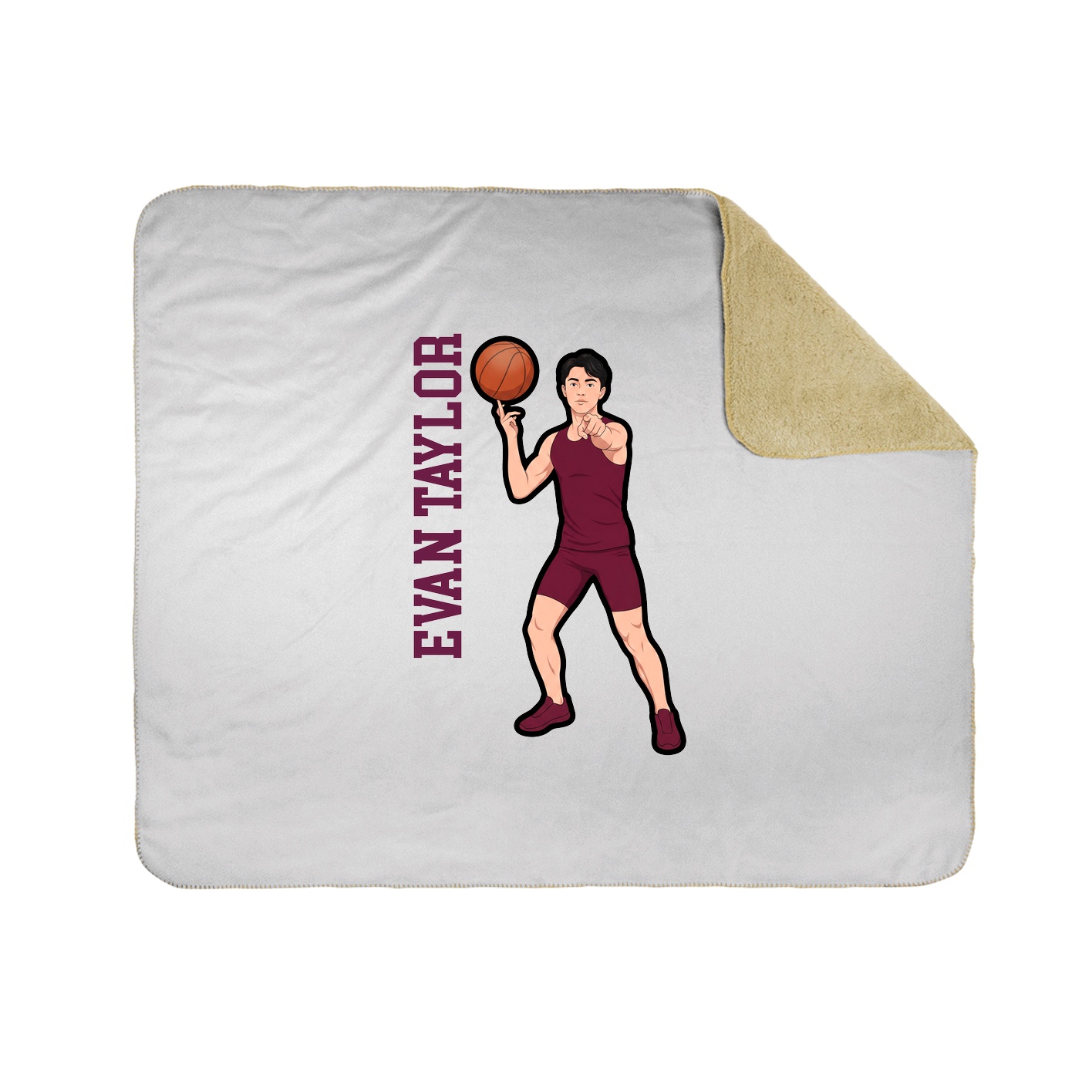Throw Blanket — Name Vertical in White