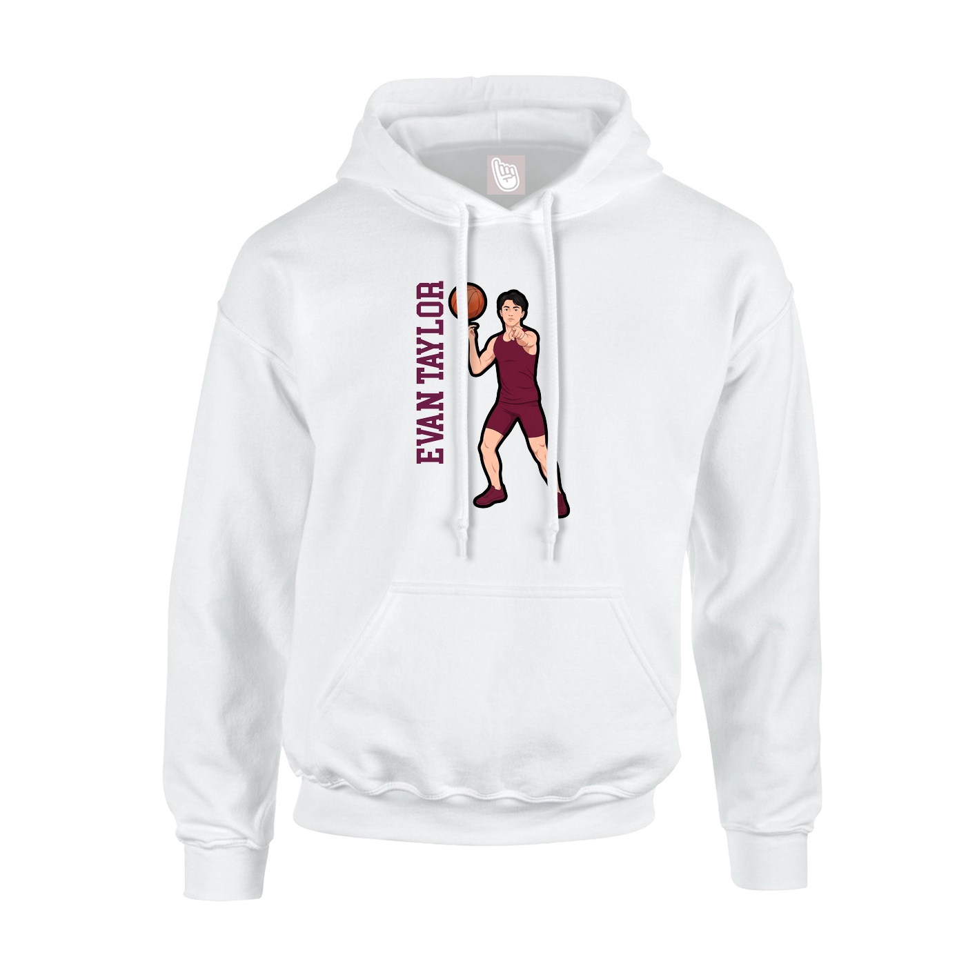 Hoodie — Name Vertical in White