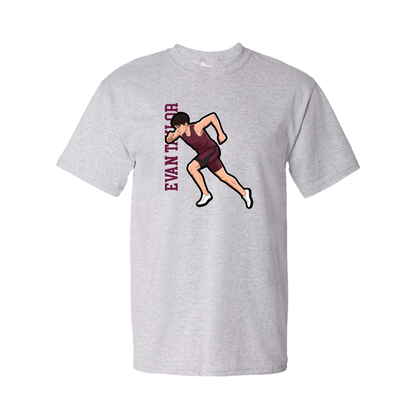 Tee — Name Vertical in Grey