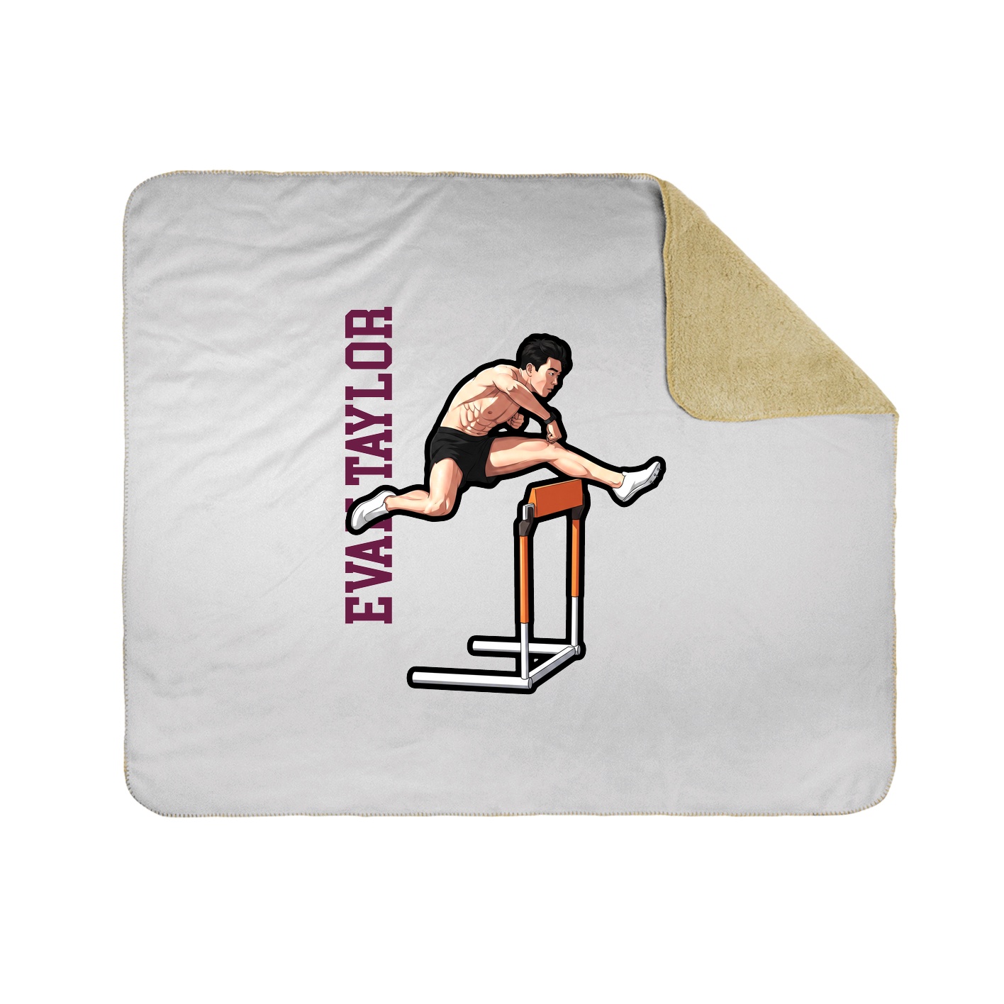 Throw Blanket — Name Vertical in White