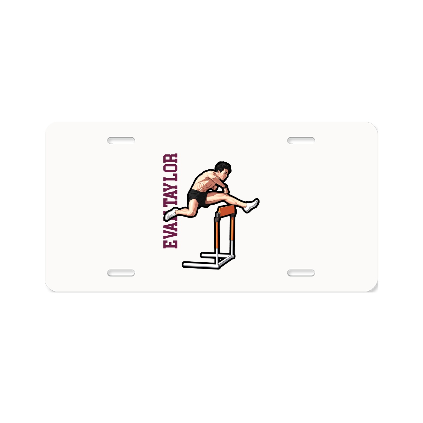 License Plate — Name Vertical in Classic