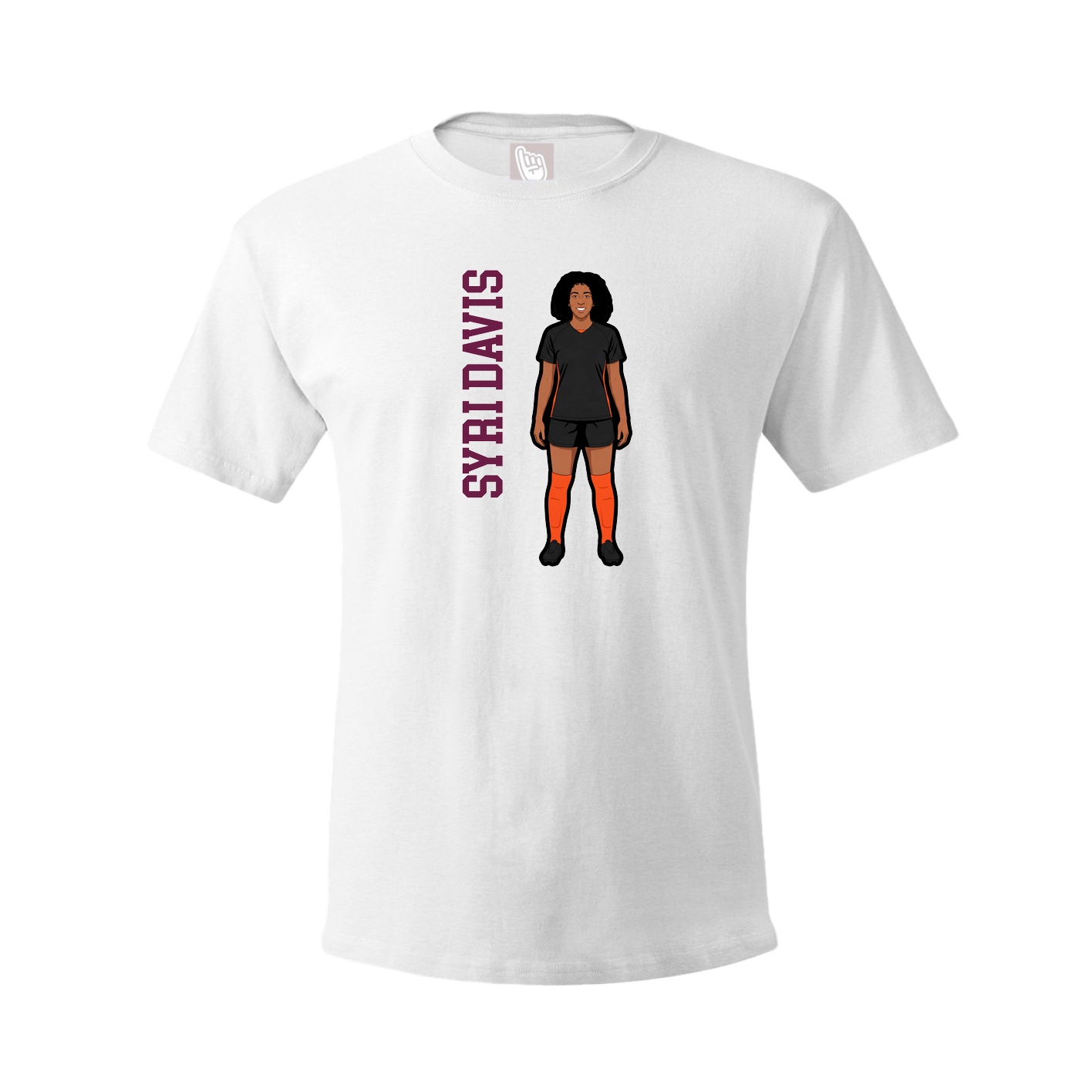 Youth Tee — Name Vertical in White