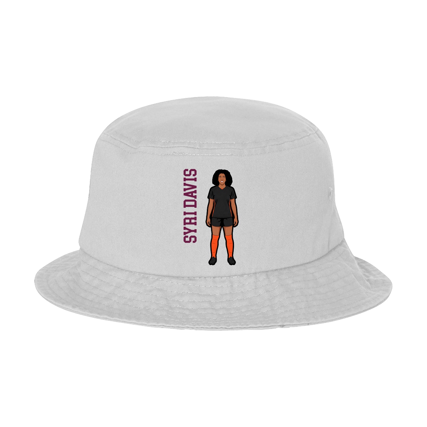 Bucket Cap — Name Vertical in White
