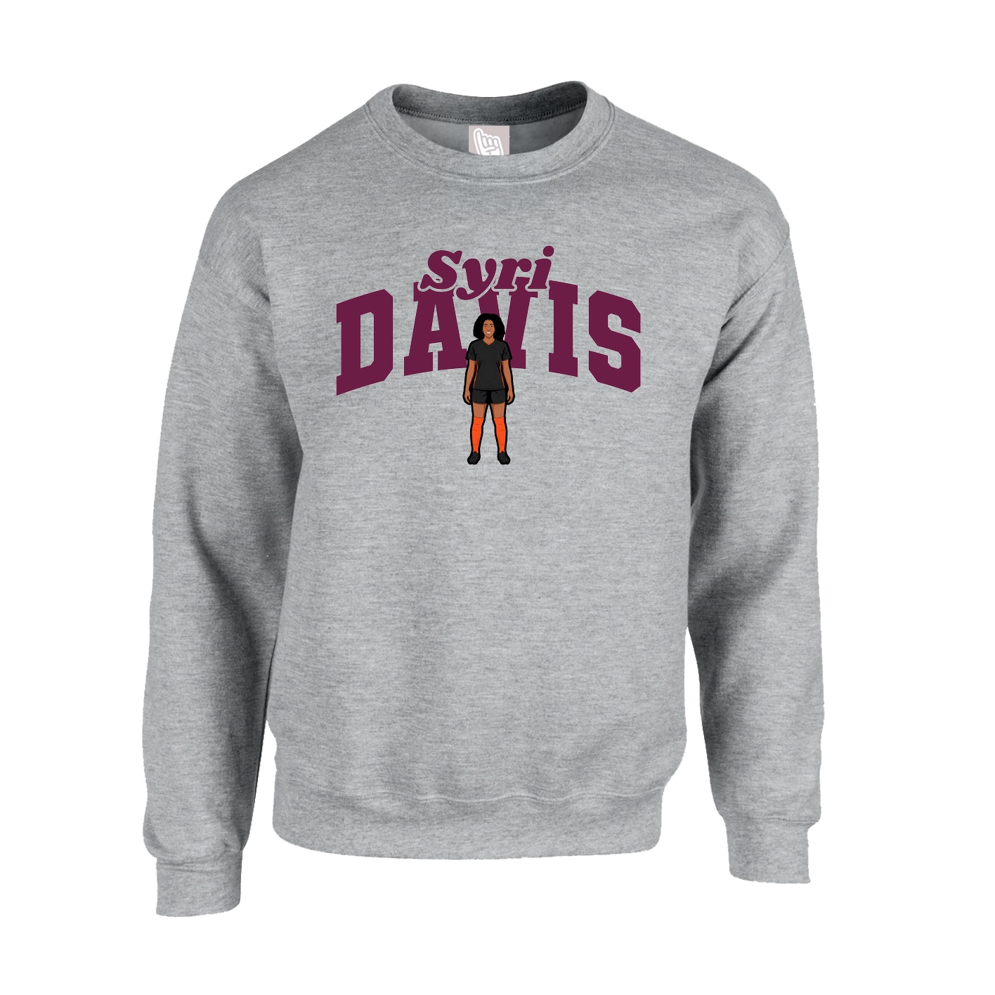 Fleece Crew — Signature Arch in Grey