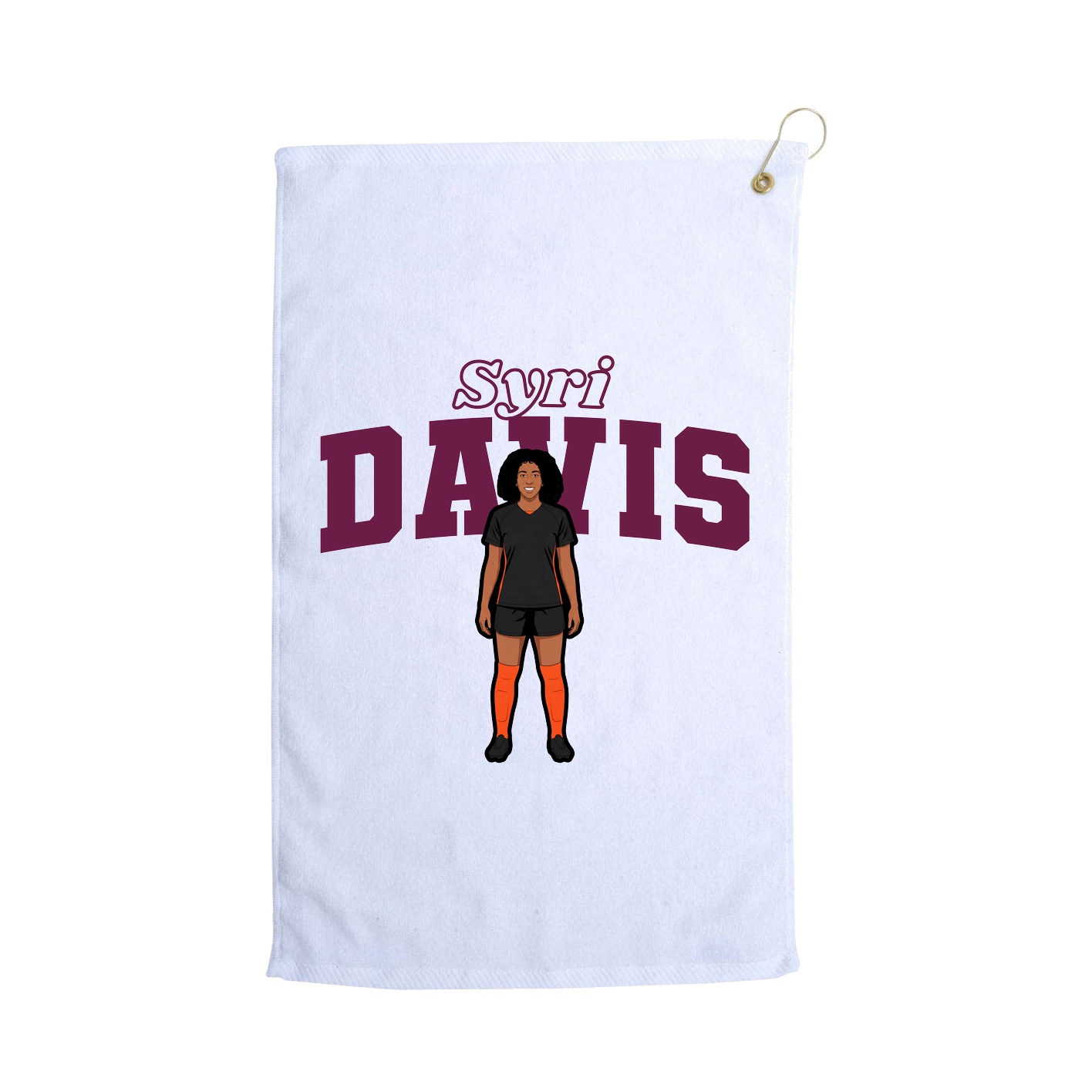 Golf Towel — Name Arch in White
