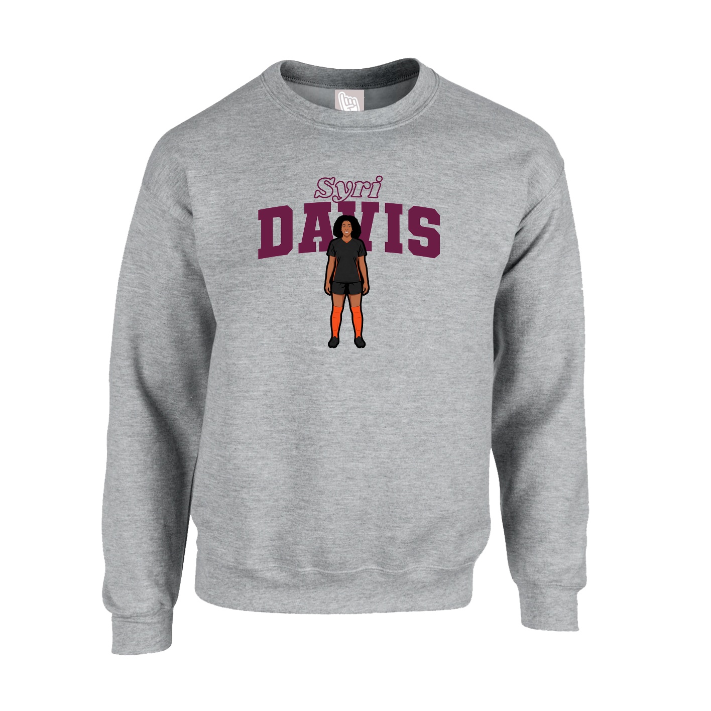 Fleece Crew — Name Arch in Grey