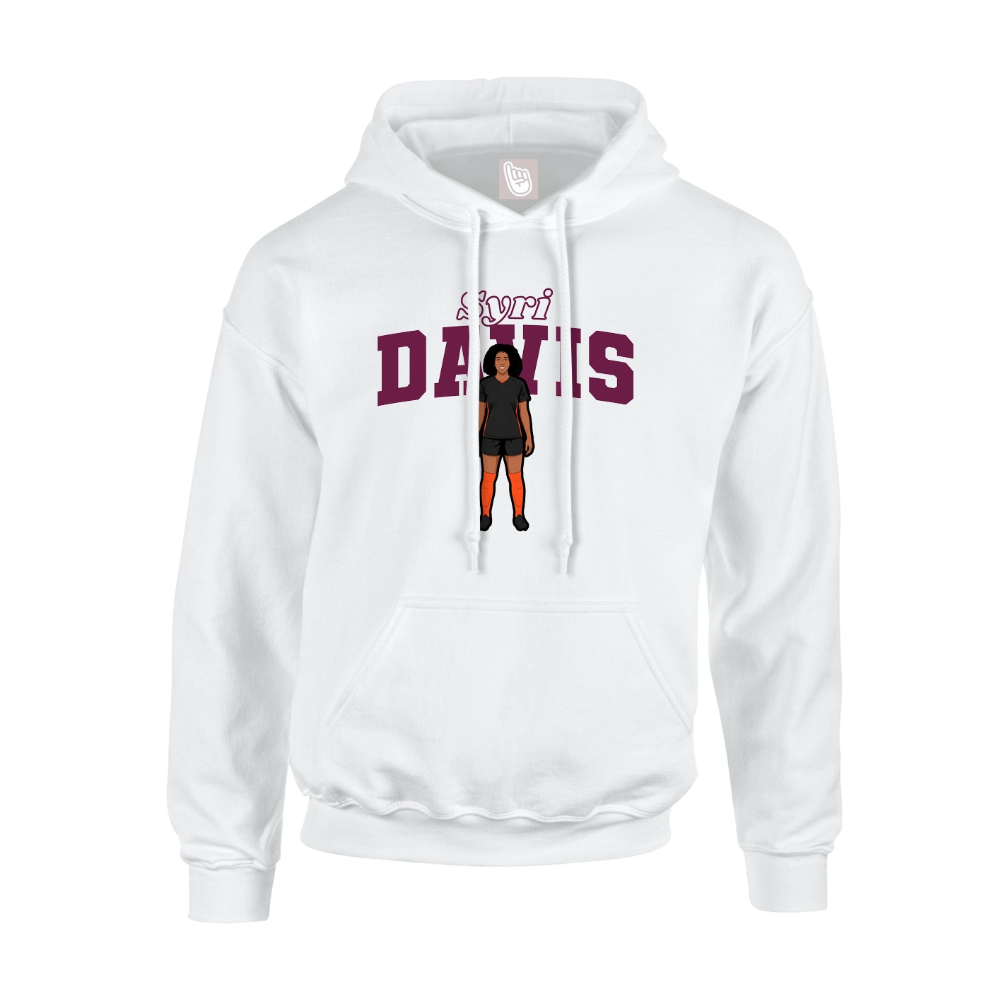 Youth Hoodie — Name Arch in White