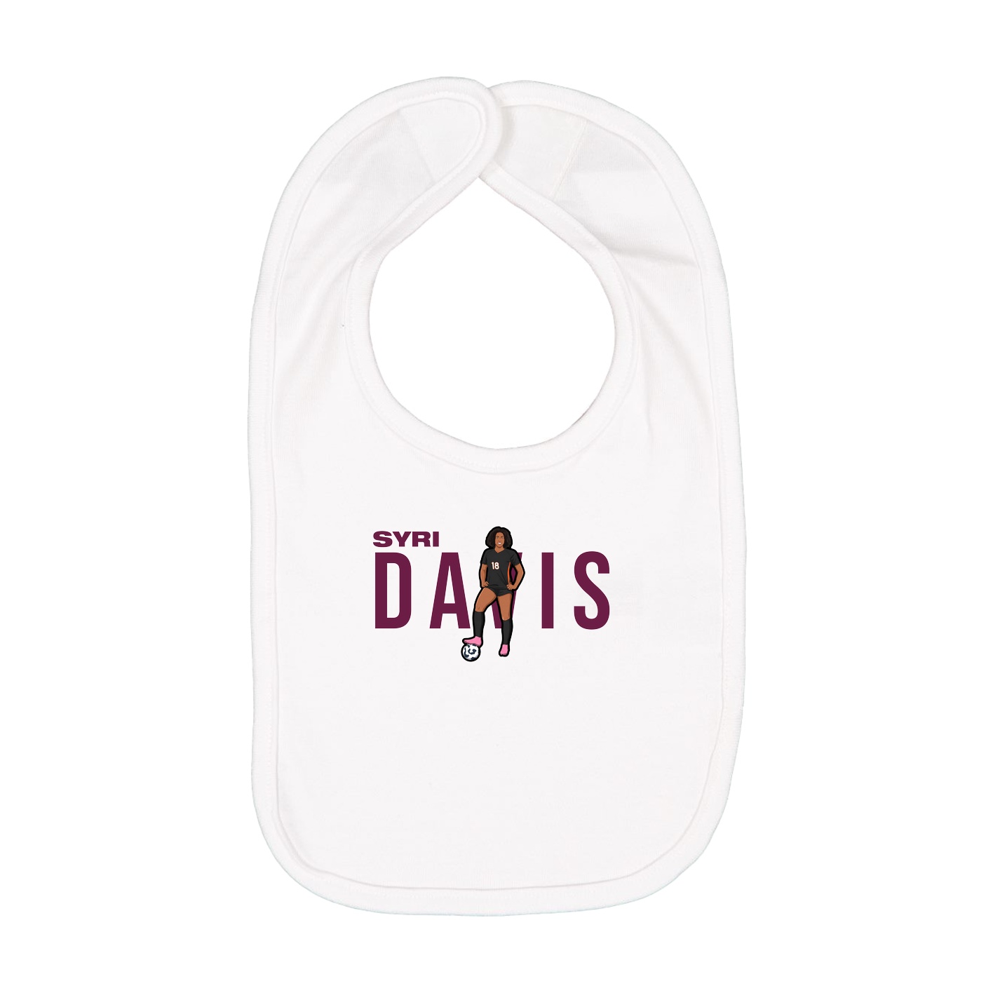 Infant Bib — Player Name in White