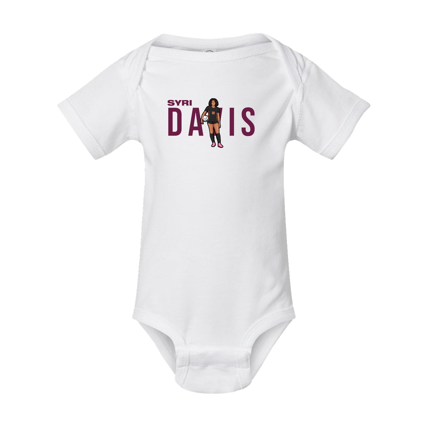 Baby Onesie — Player Name in White