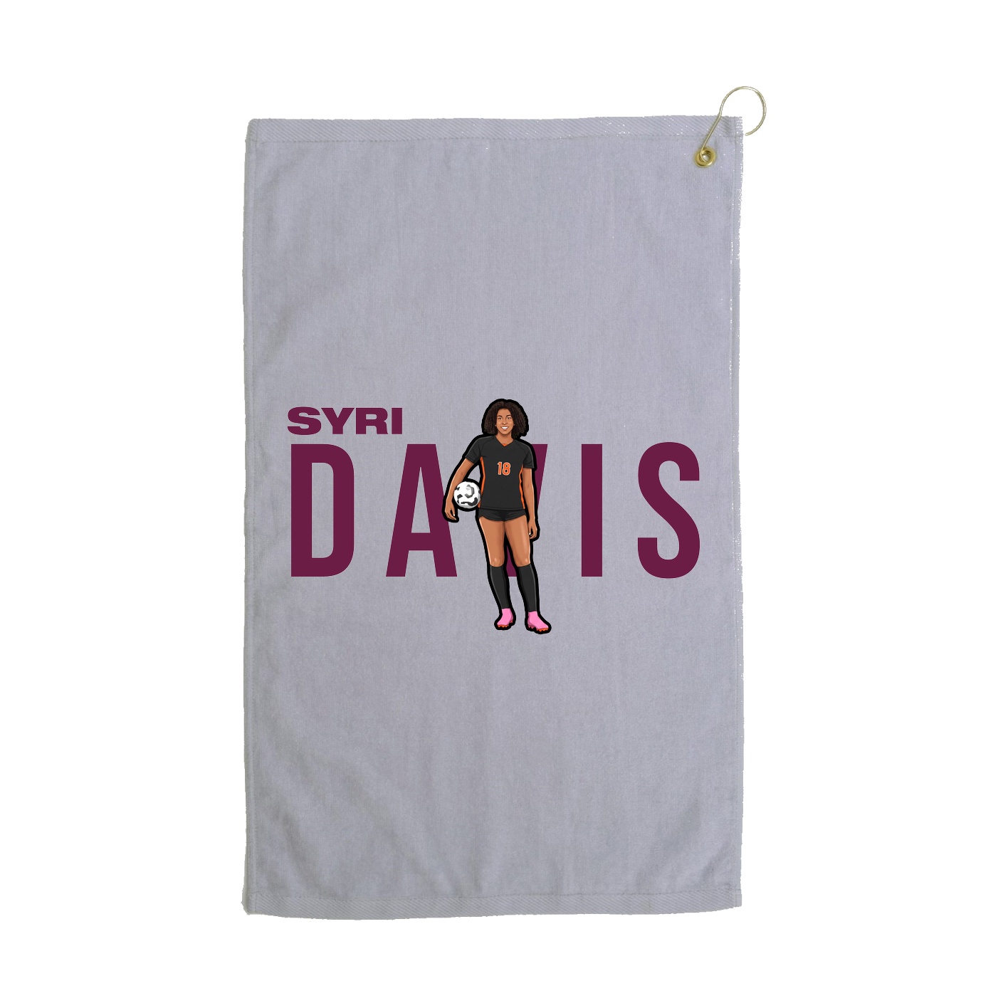 Golf Towel — Player Name in Grey