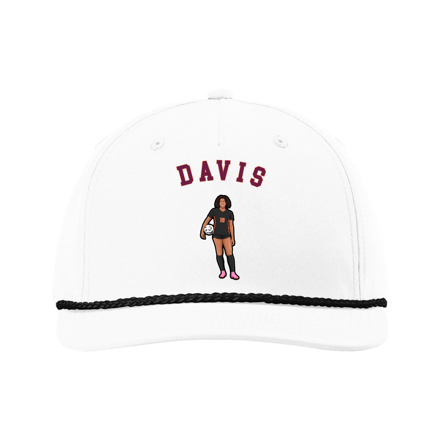 Five-Panel Classic Rope Cap — Shirsey Arch in White
