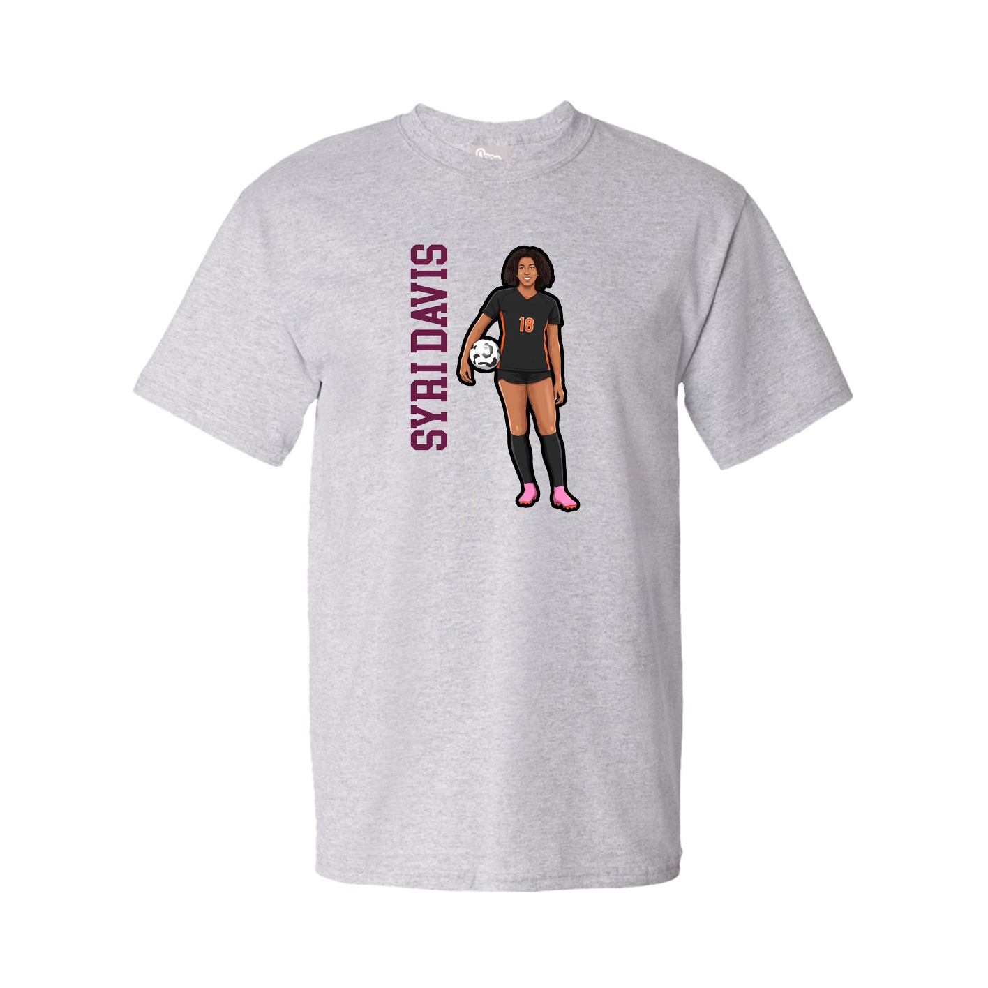 Tee — Name Vertical in Grey