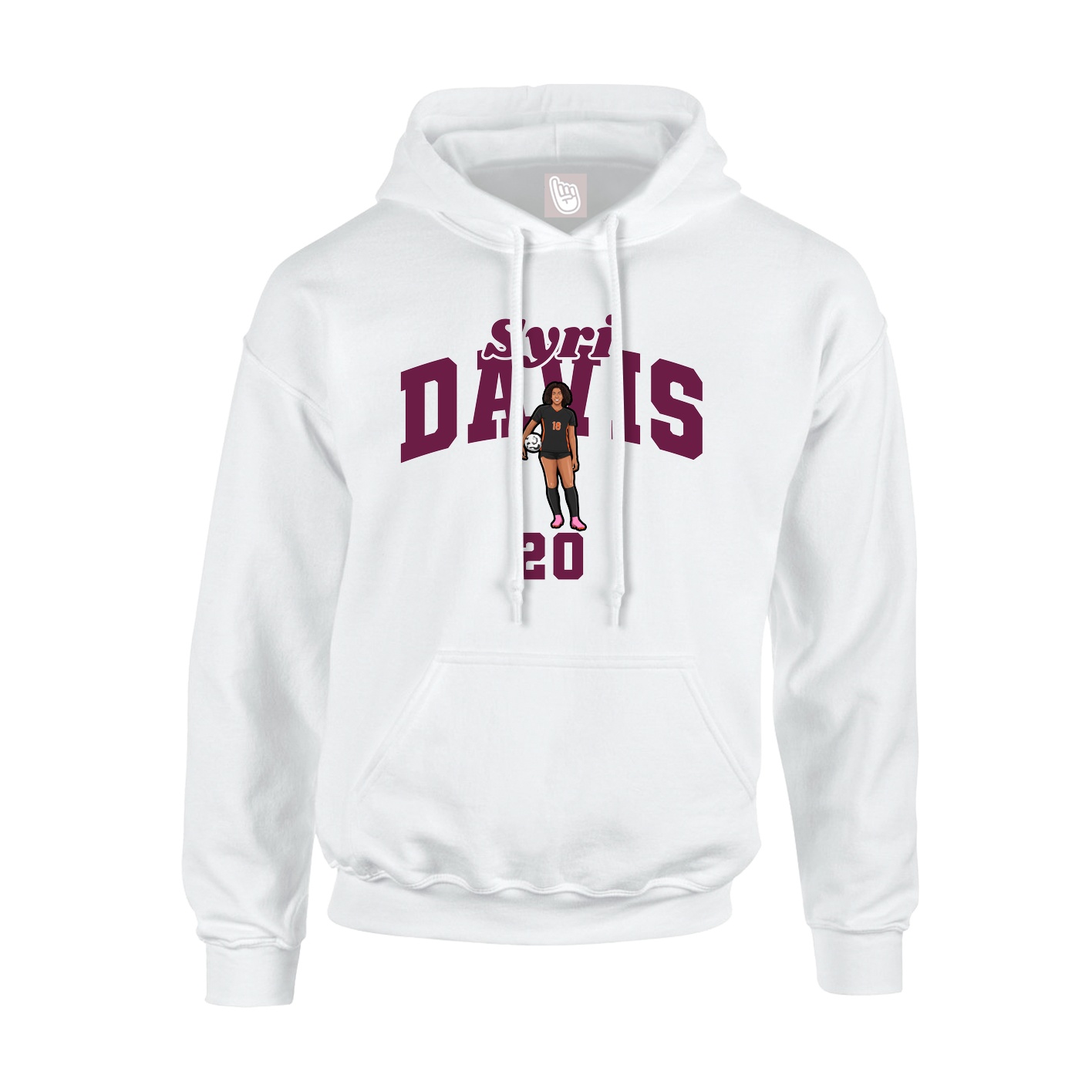 Youth Hoodie — Signature Arch in White