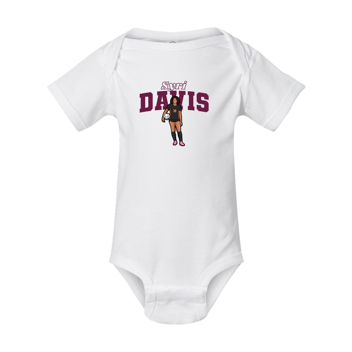 Baby Onesie — Name Arch in White