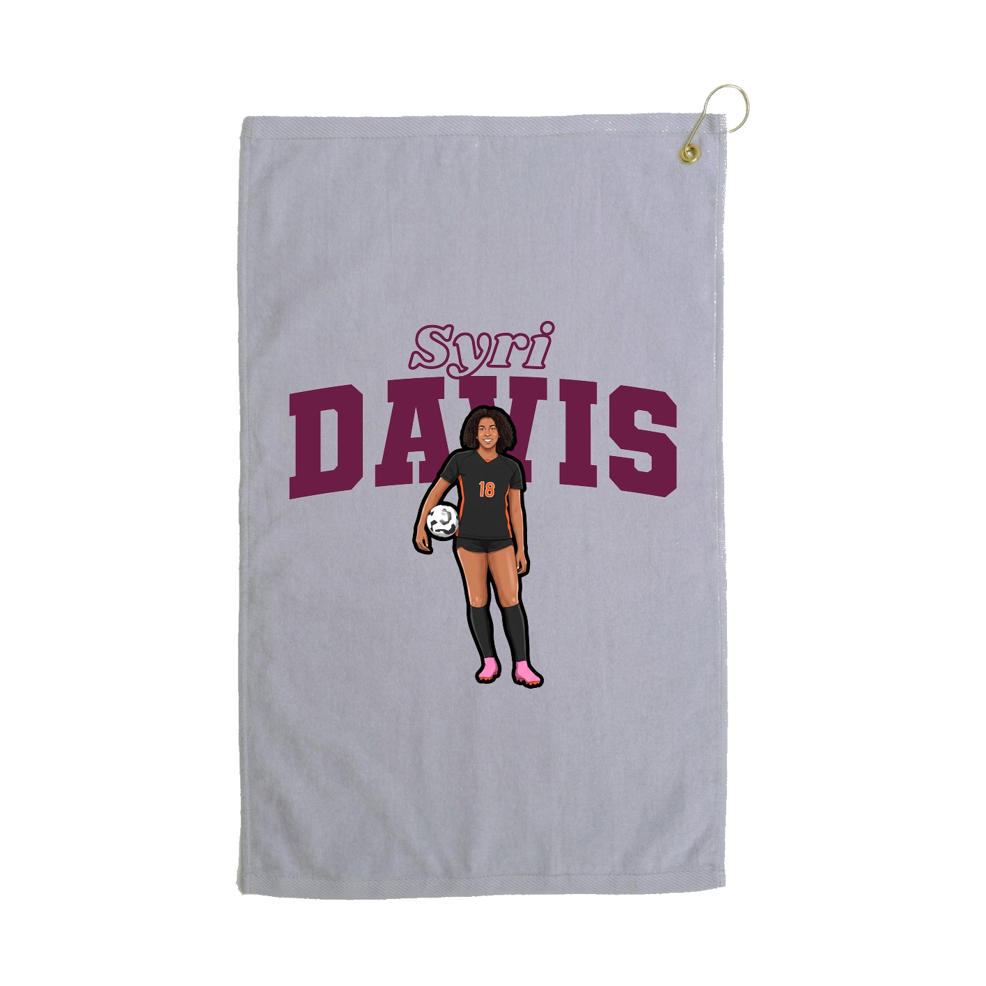 Golf Towel — Name Arch in Grey