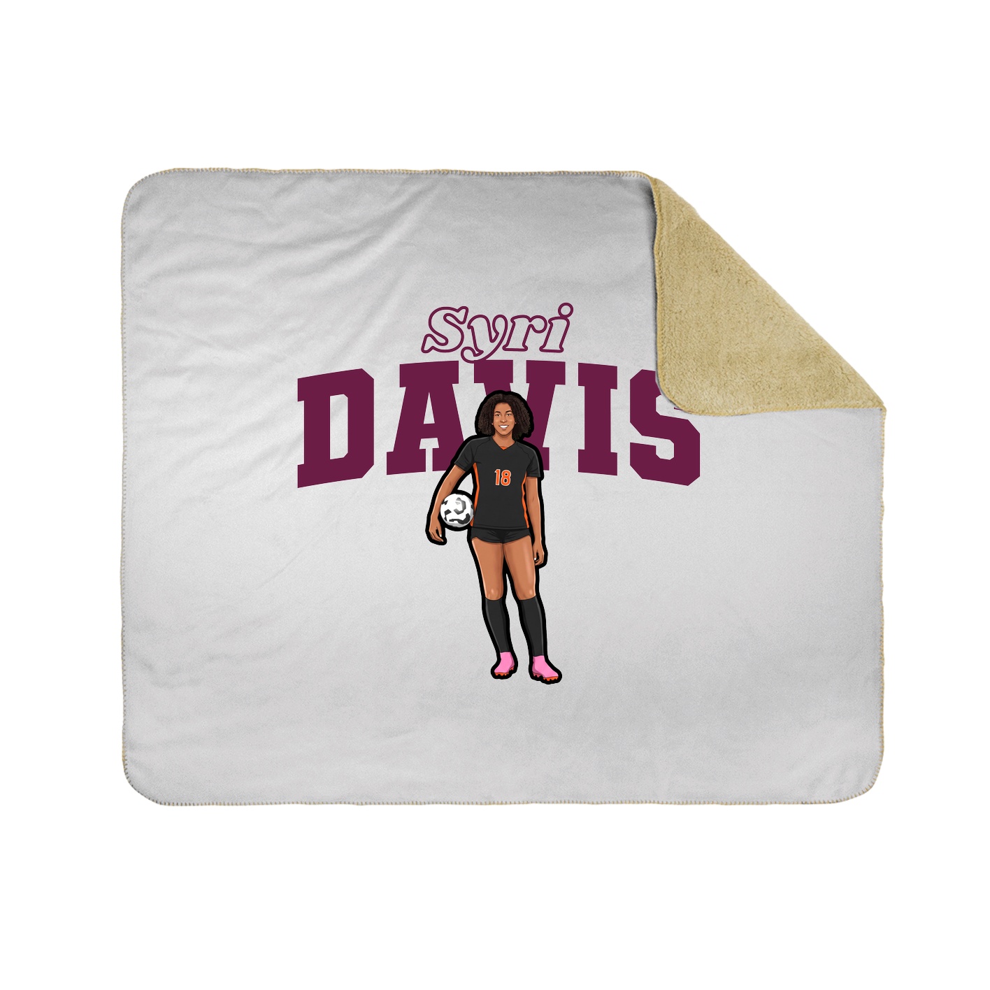 Throw Blanket — Name Arch in White