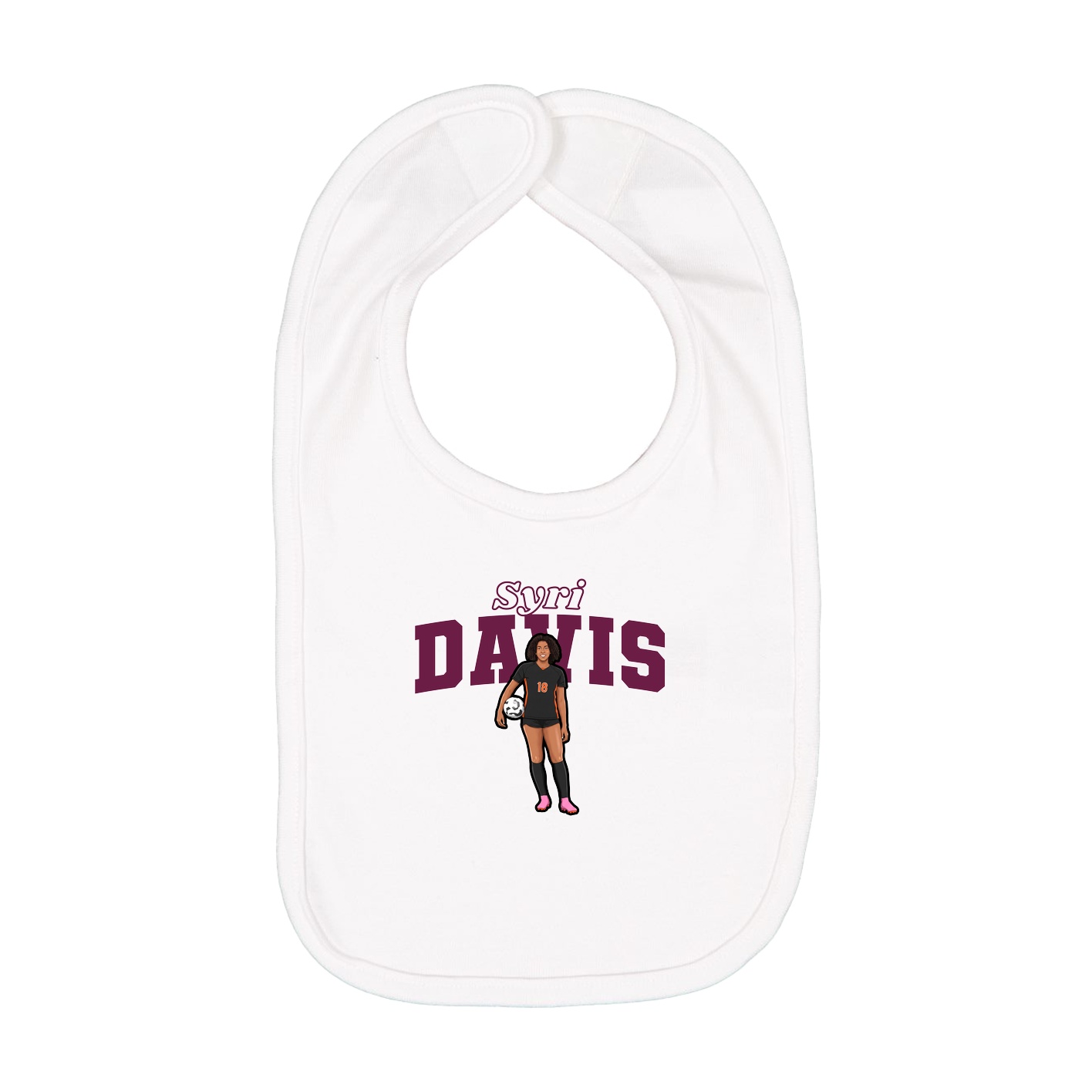 Infant Bib — Name Arch in White
