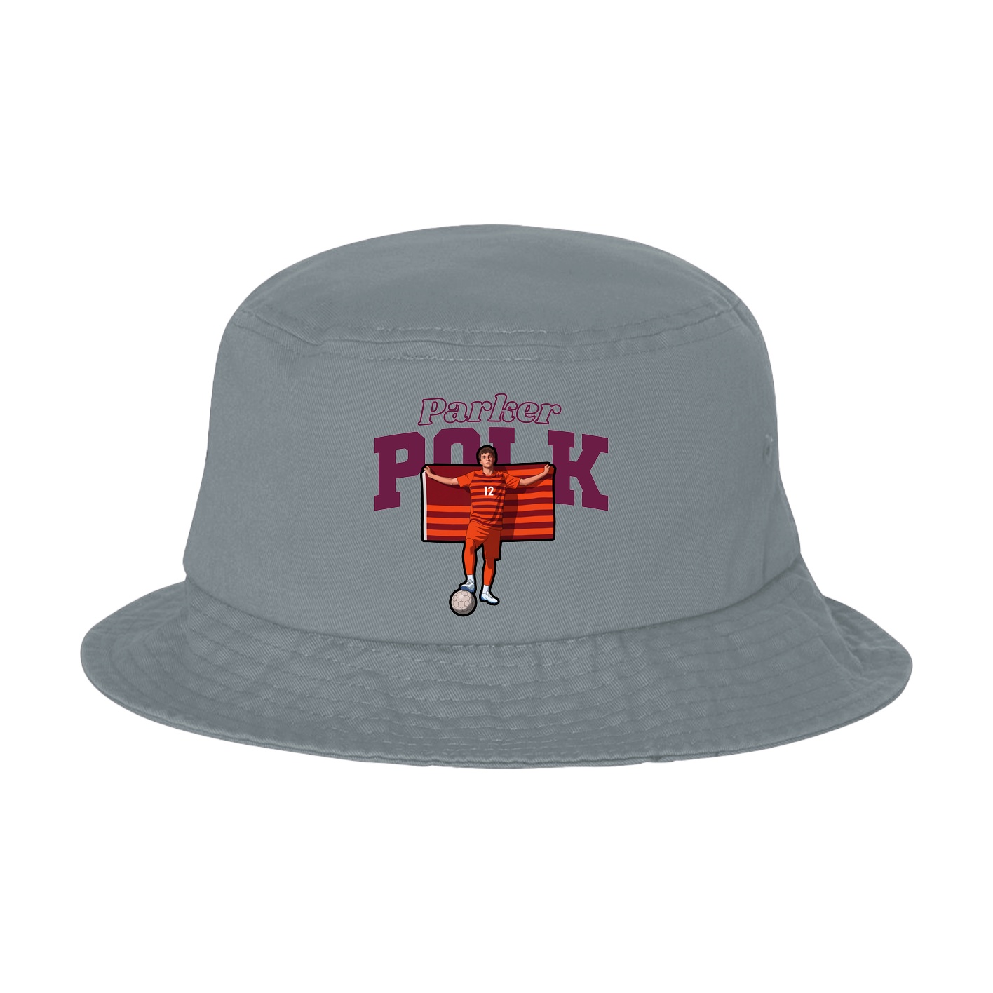Bucket Cap — Name Arch in Grey