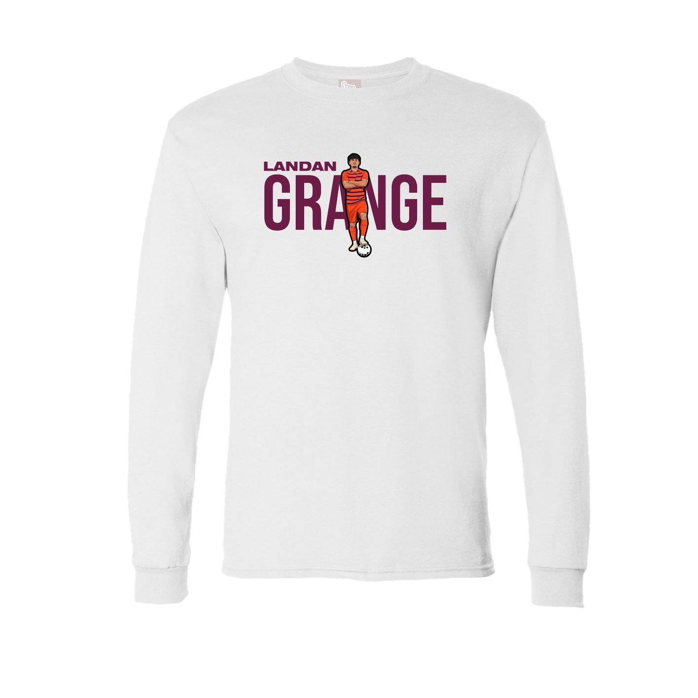 Long Sleeve Tee — Player Name in White