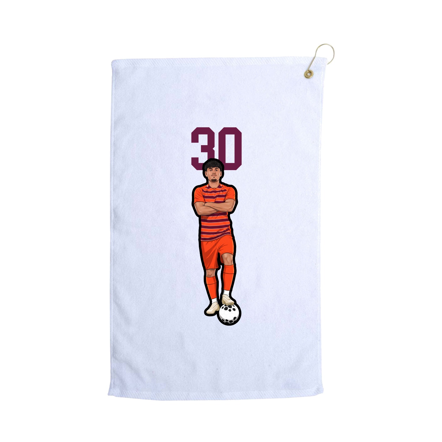 Golf Towel — Number Top in White