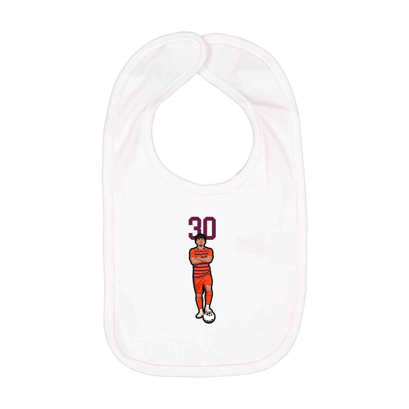 Infant Bib — Number Top in White