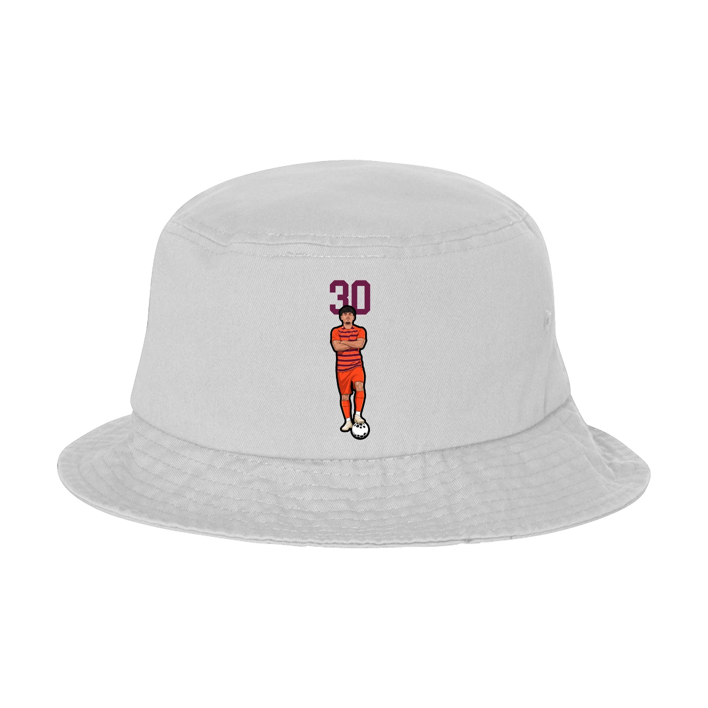 Bucket Cap — Number Top in White