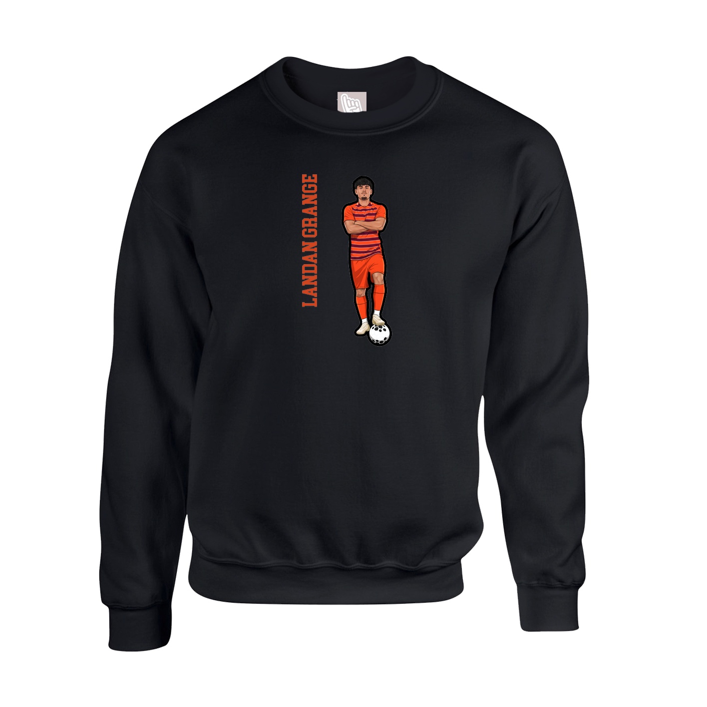 Fleece Crew — Name Vertical in Black
