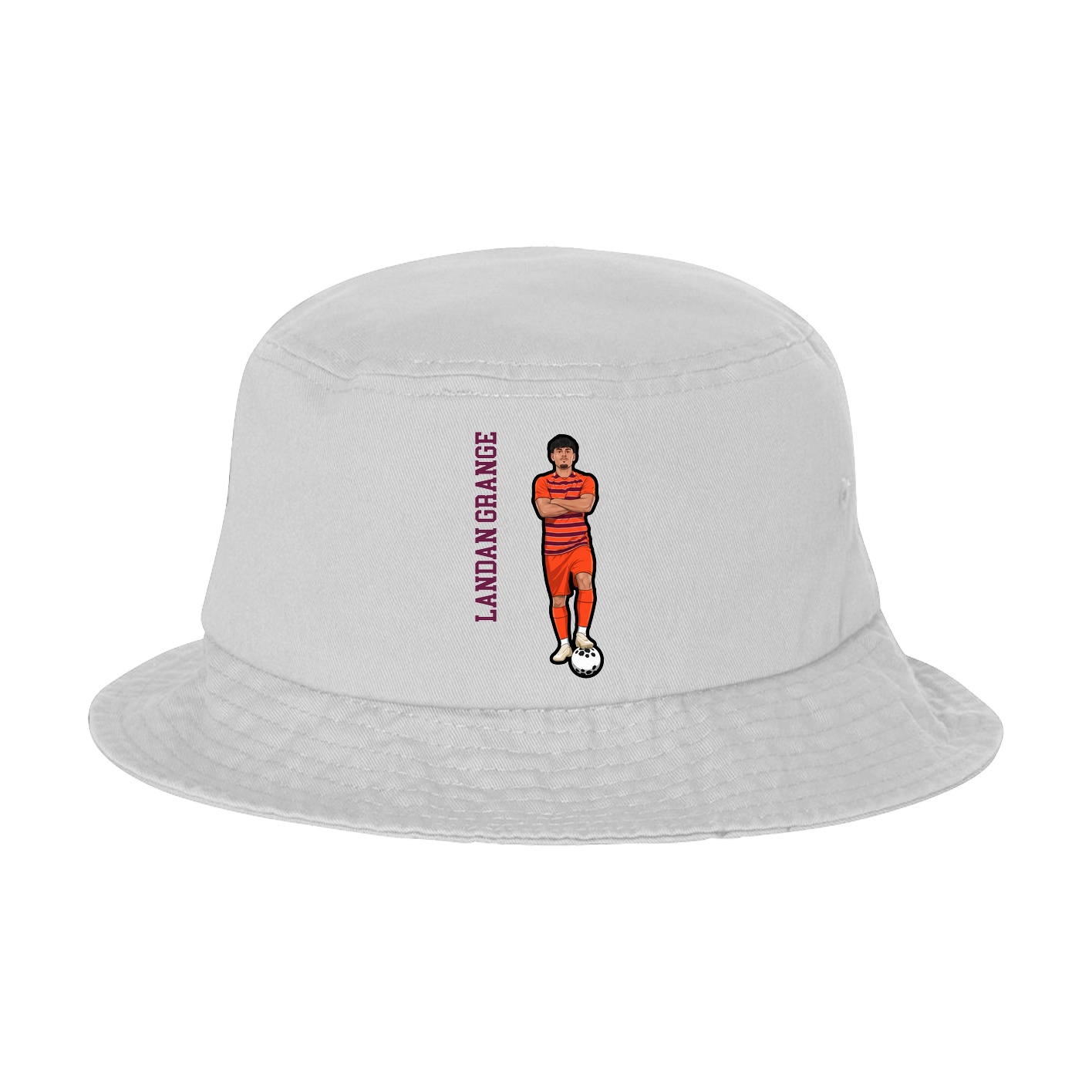 Bucket Cap — Name Vertical in White