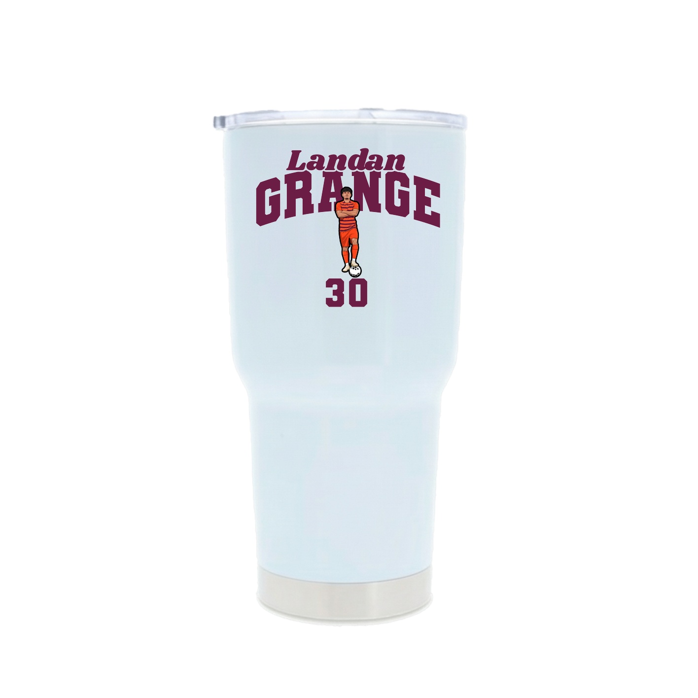 30oz Stainless Steel Tumbler — Signature Arch in White