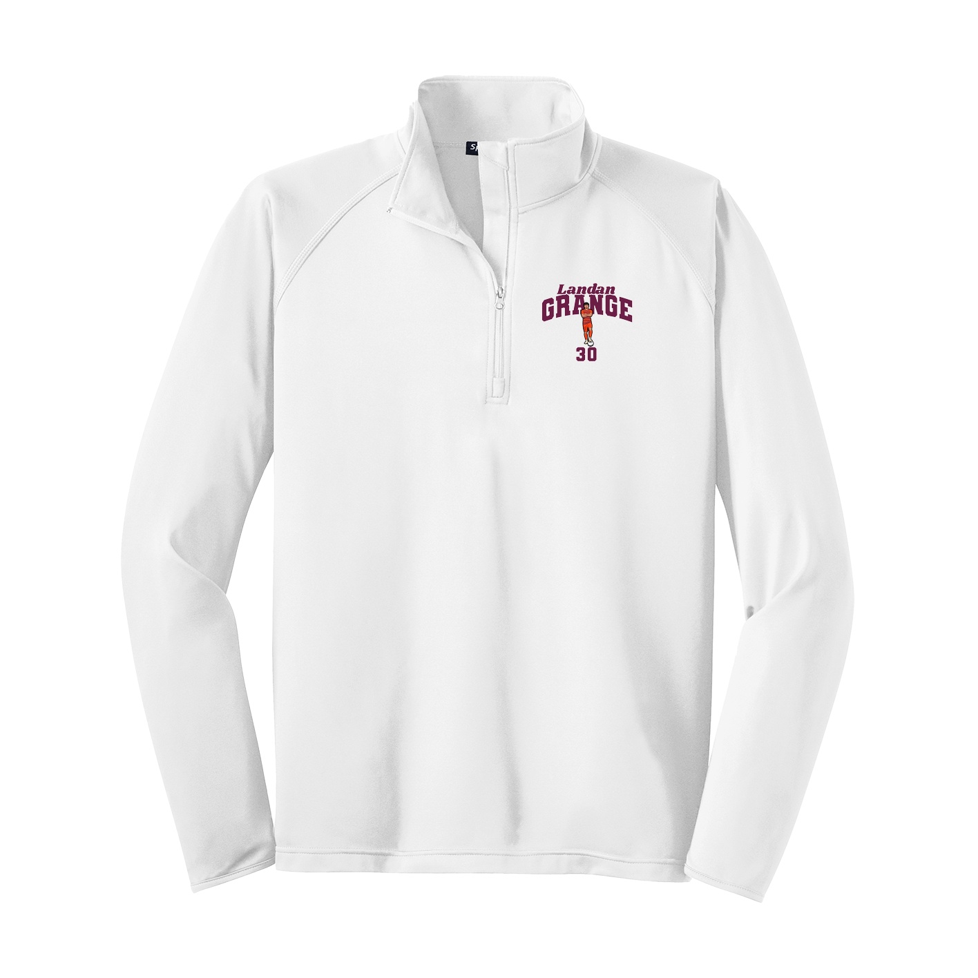 Q-Zip Pullover — Signature Arch in White