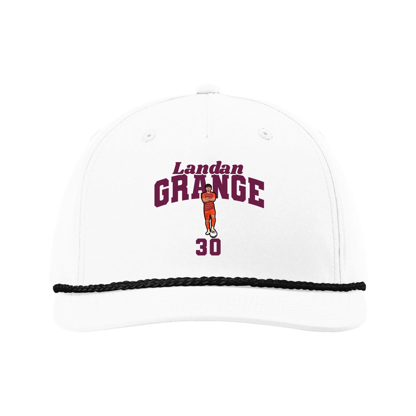 Five-Panel Classic Rope Cap — Signature Arch in White