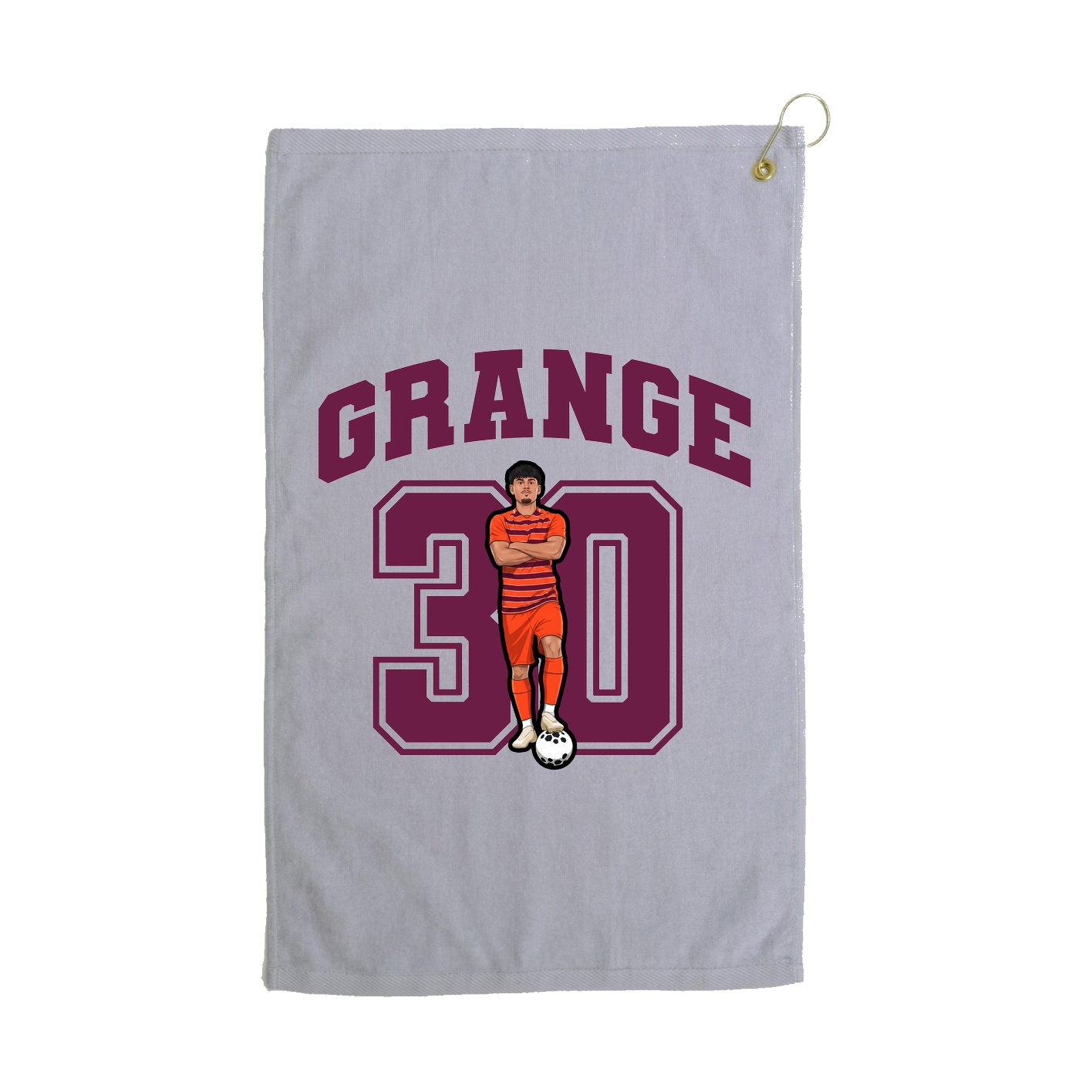 Golf Towel — Number in Grey