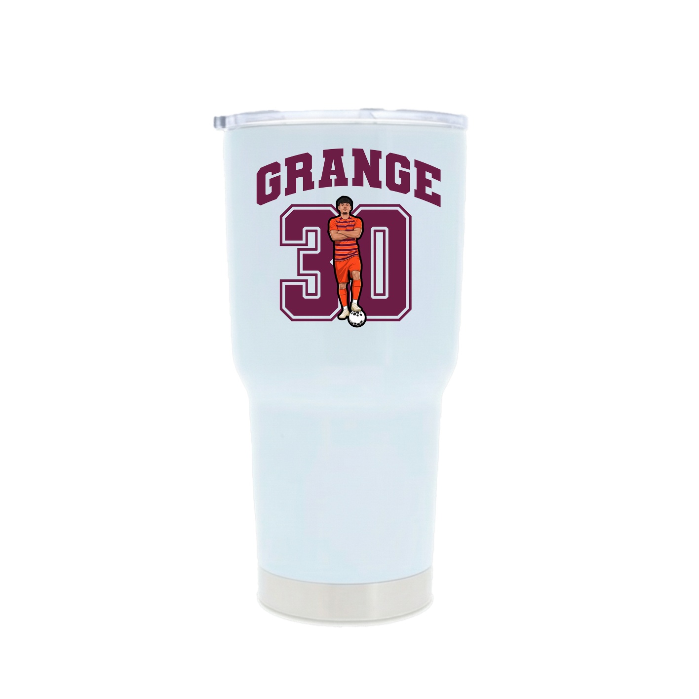 30oz Stainless Steel Tumbler — Number in White