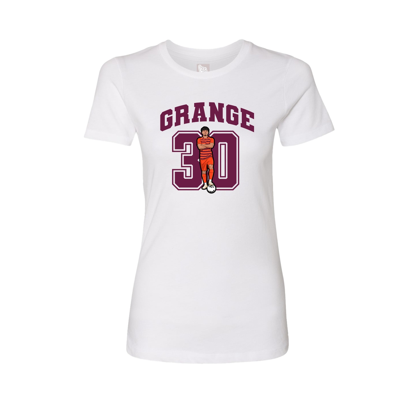 Fitted Women's Tee — Number in White