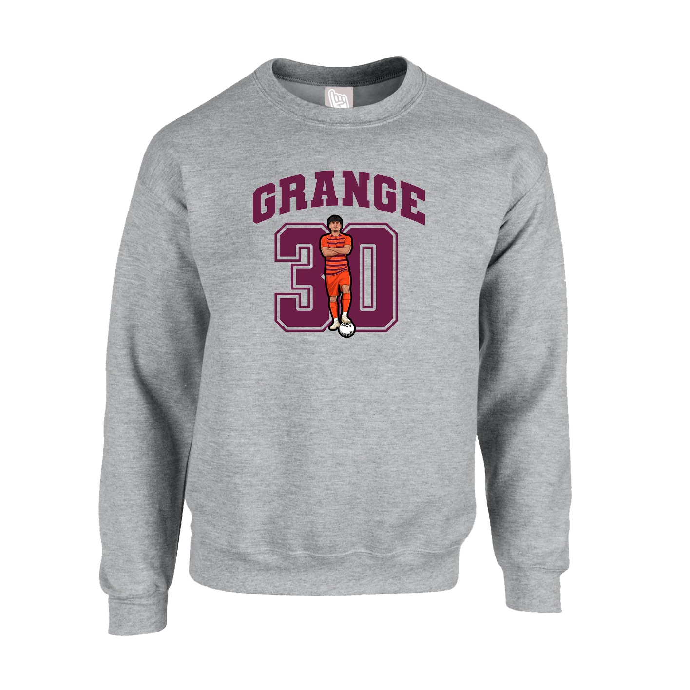 Fleece Crew — Number in Grey
