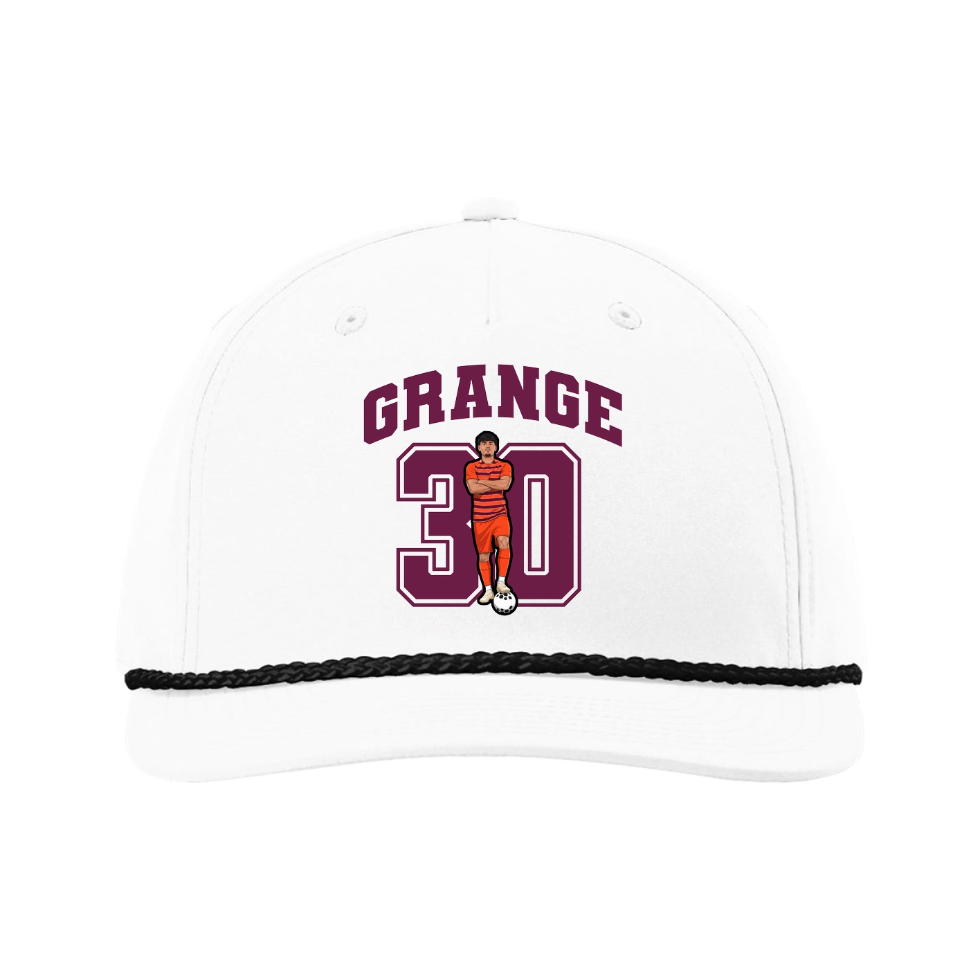 Five-Panel Classic Rope Cap — Number in White