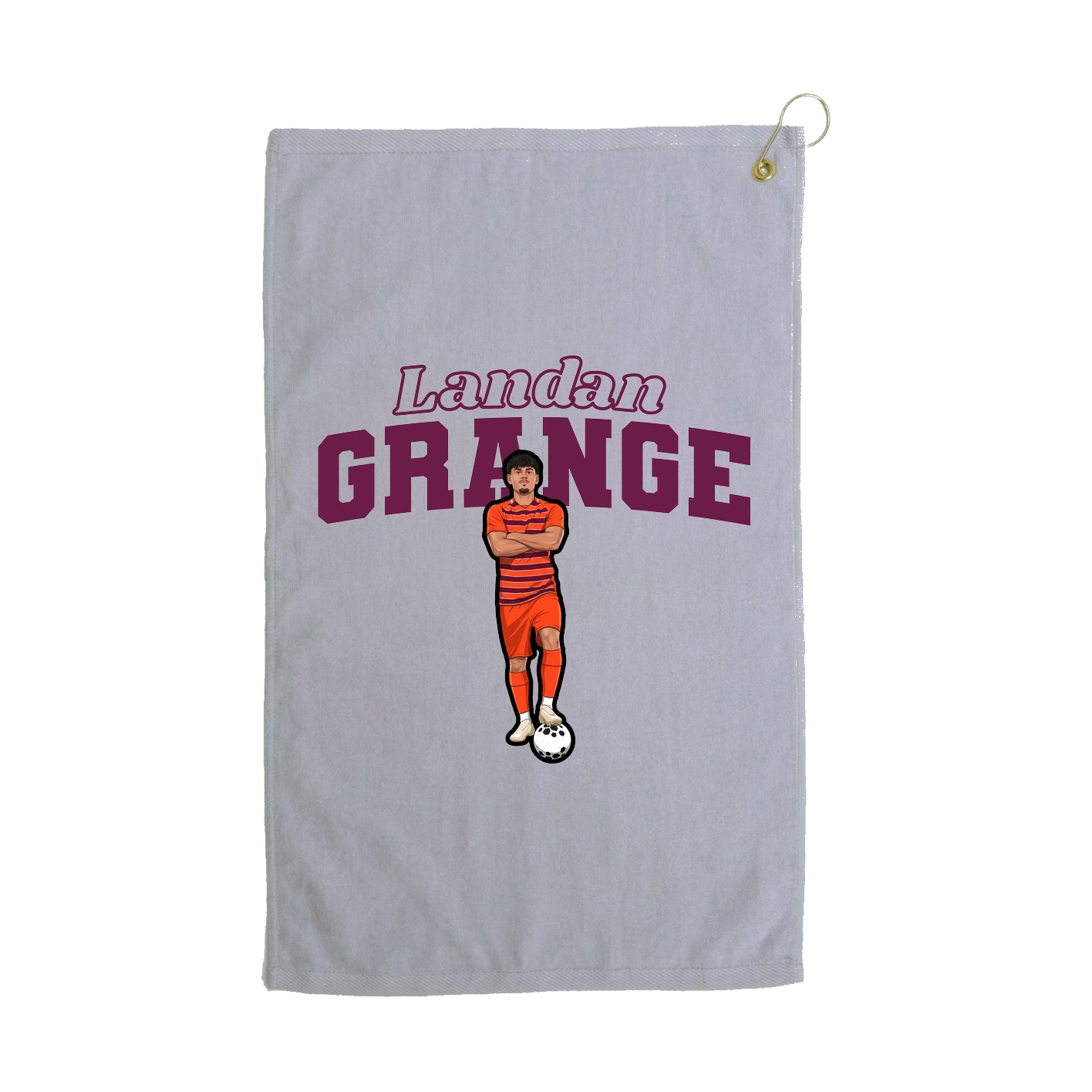 Golf Towel — Name Arch in Grey