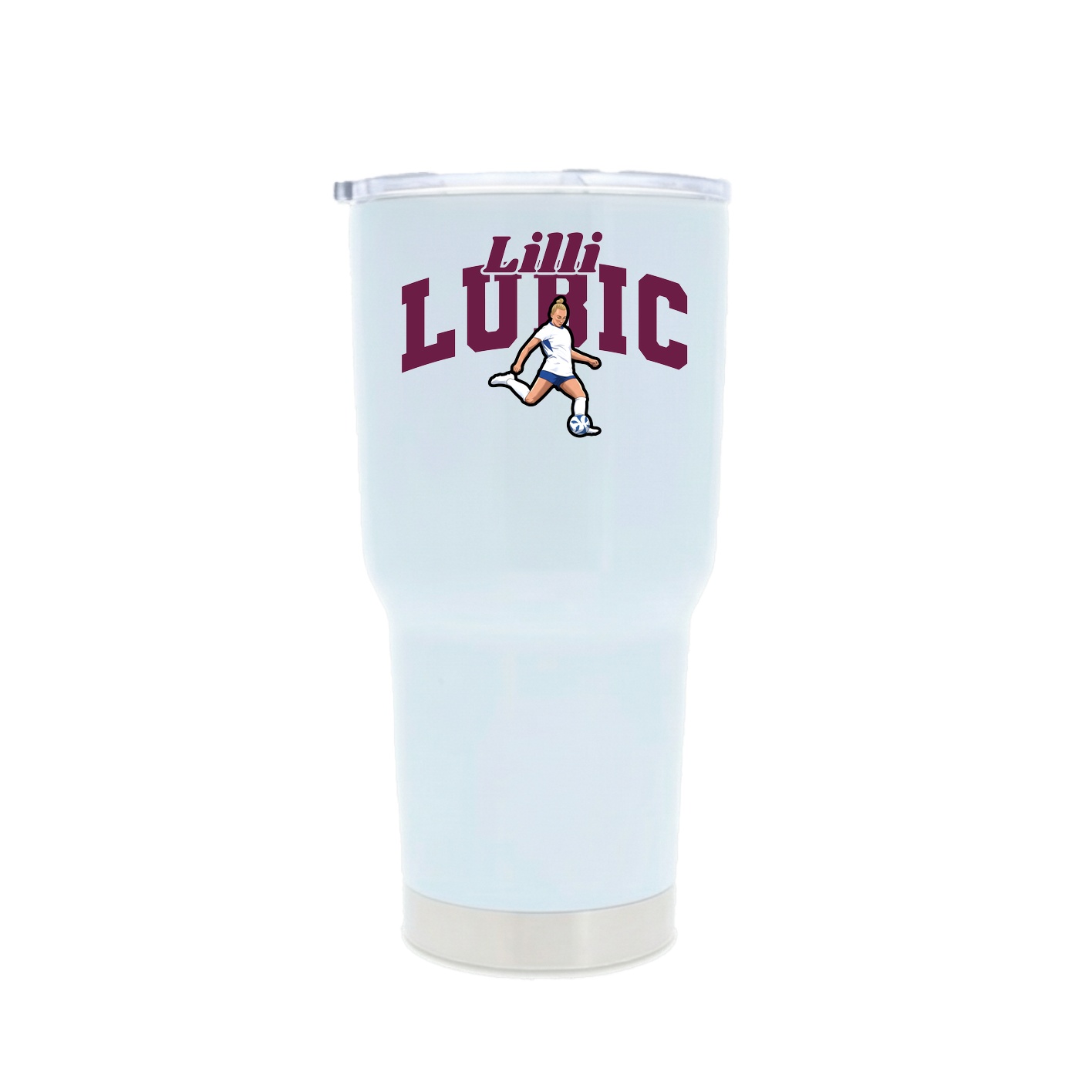 30oz Stainless Steel Tumbler — Signature Arch in White