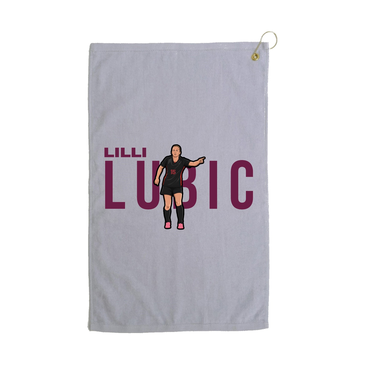 Golf Towel — Player Name in Grey