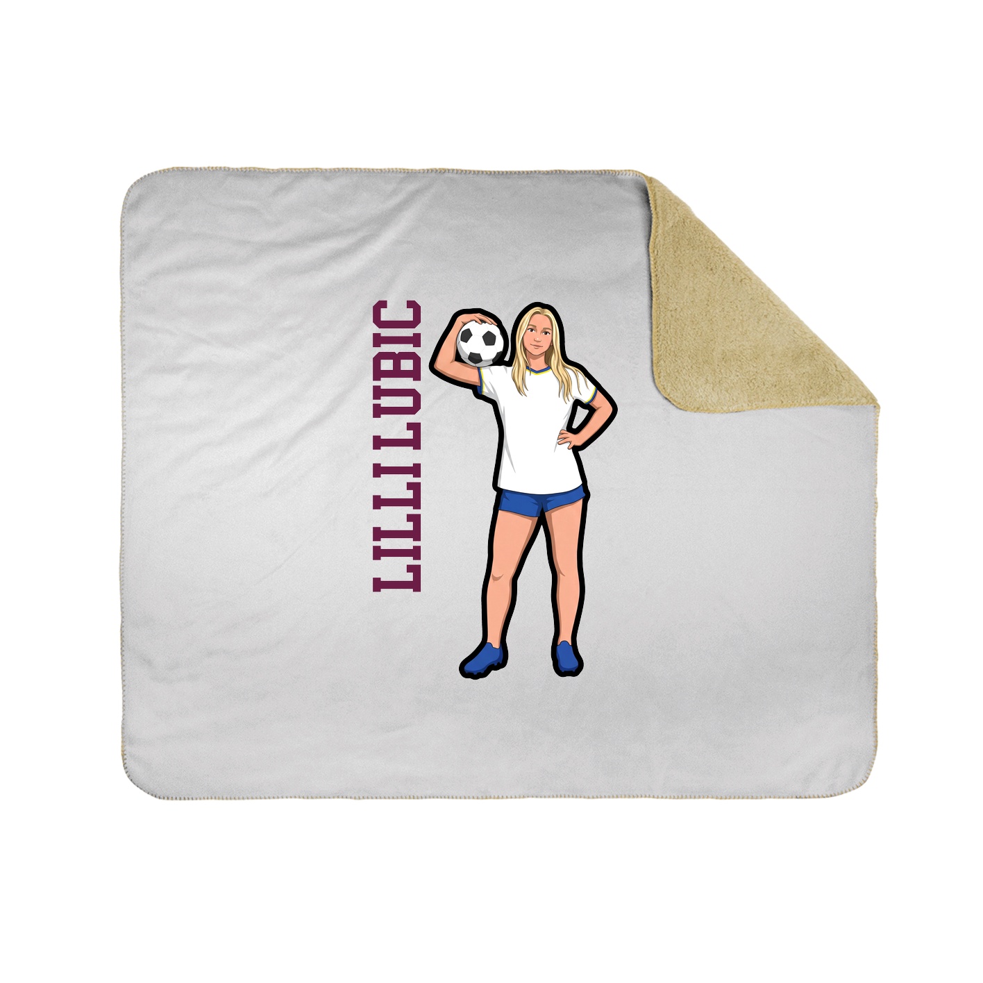 Throw Blanket — Name Vertical in White