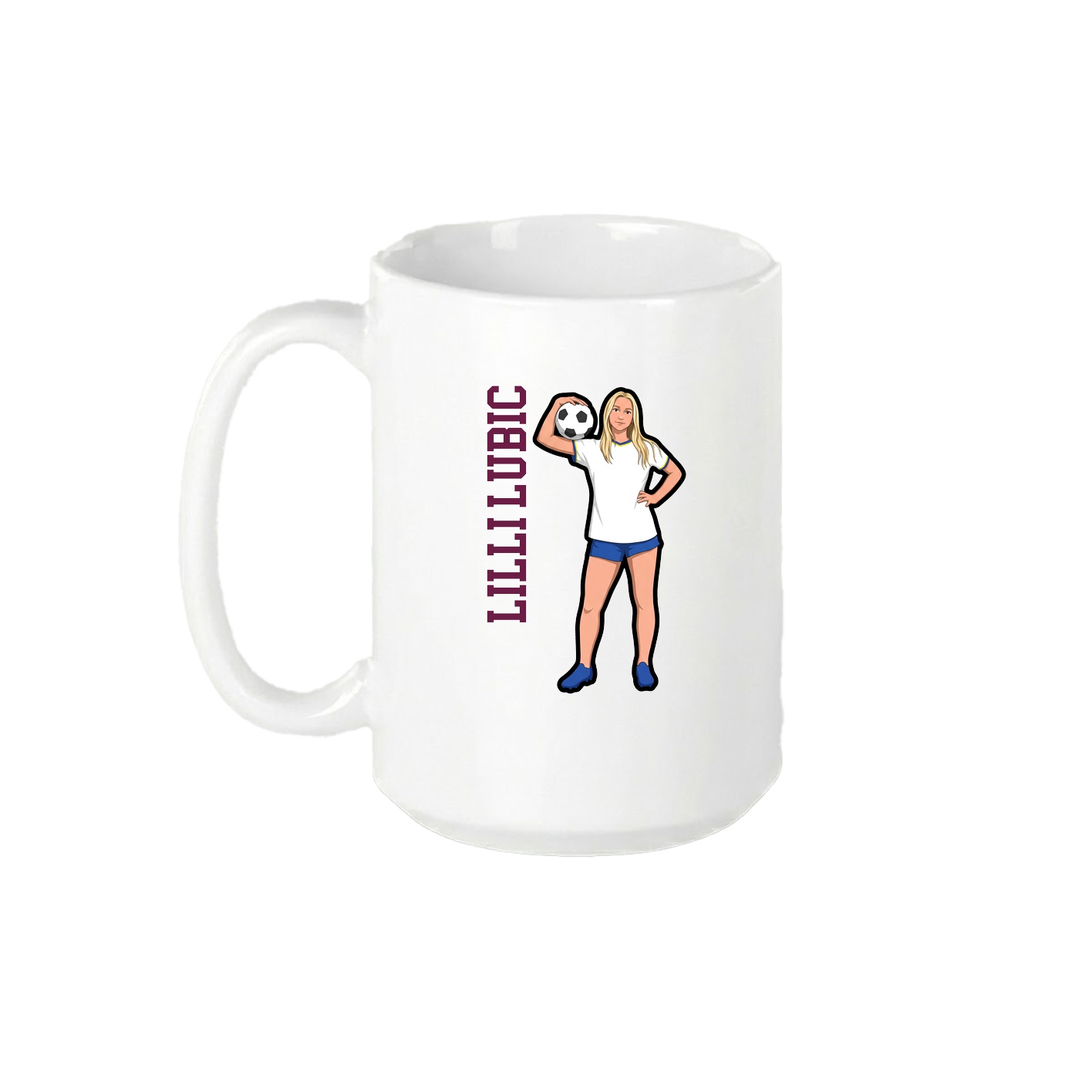 15oz Coffee Mug — Name Vertical in White