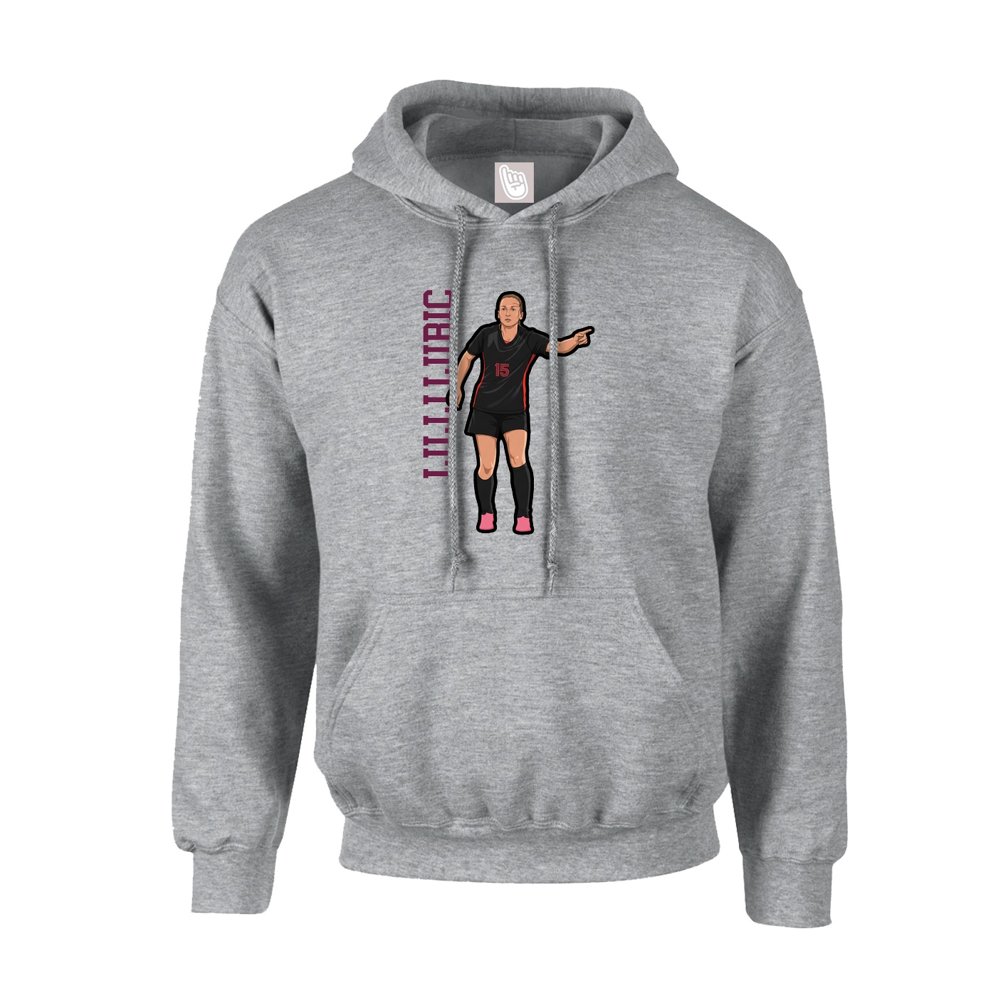 Youth Hoodie — Name Vertical in Grey