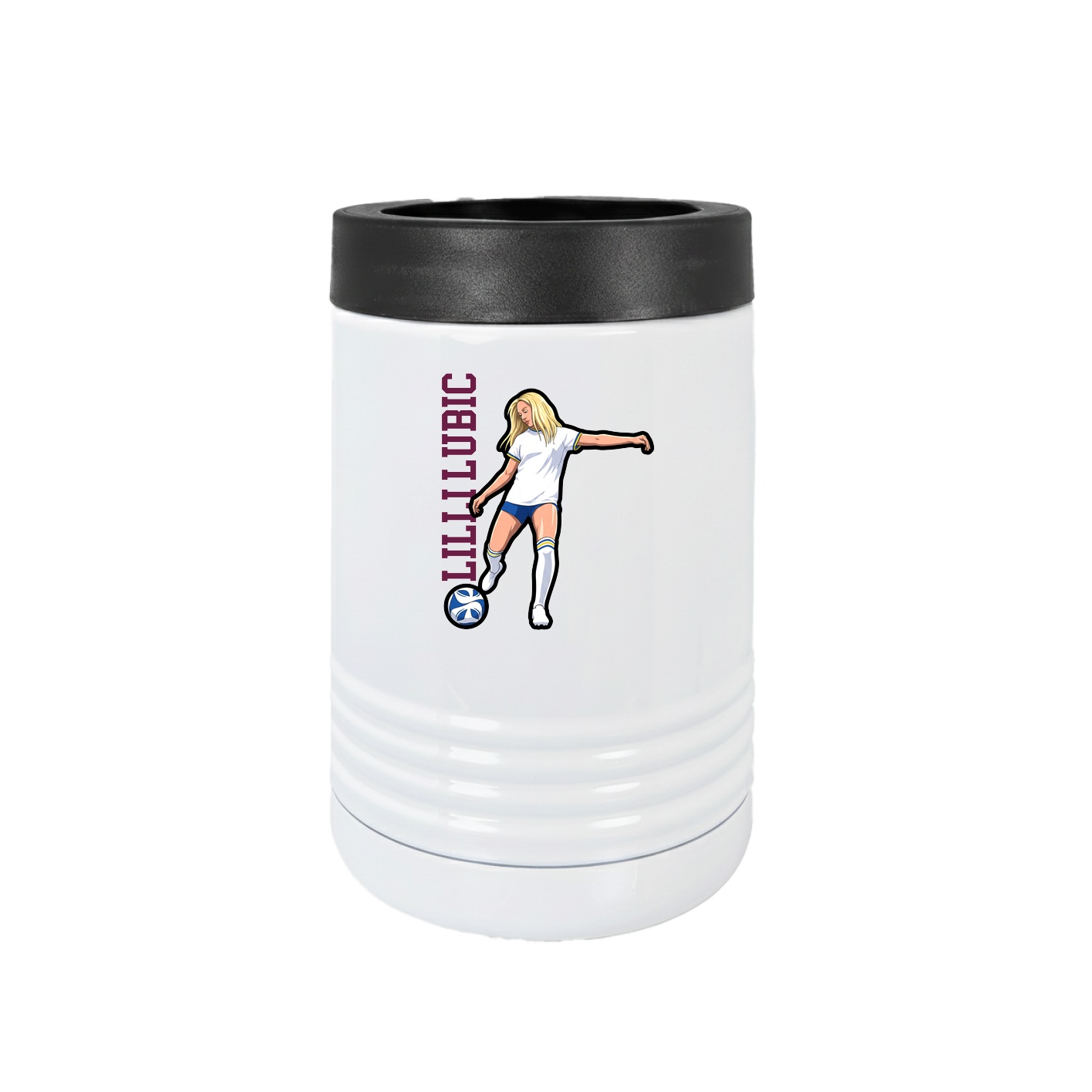 Beverage Holder — Name Vertical in White