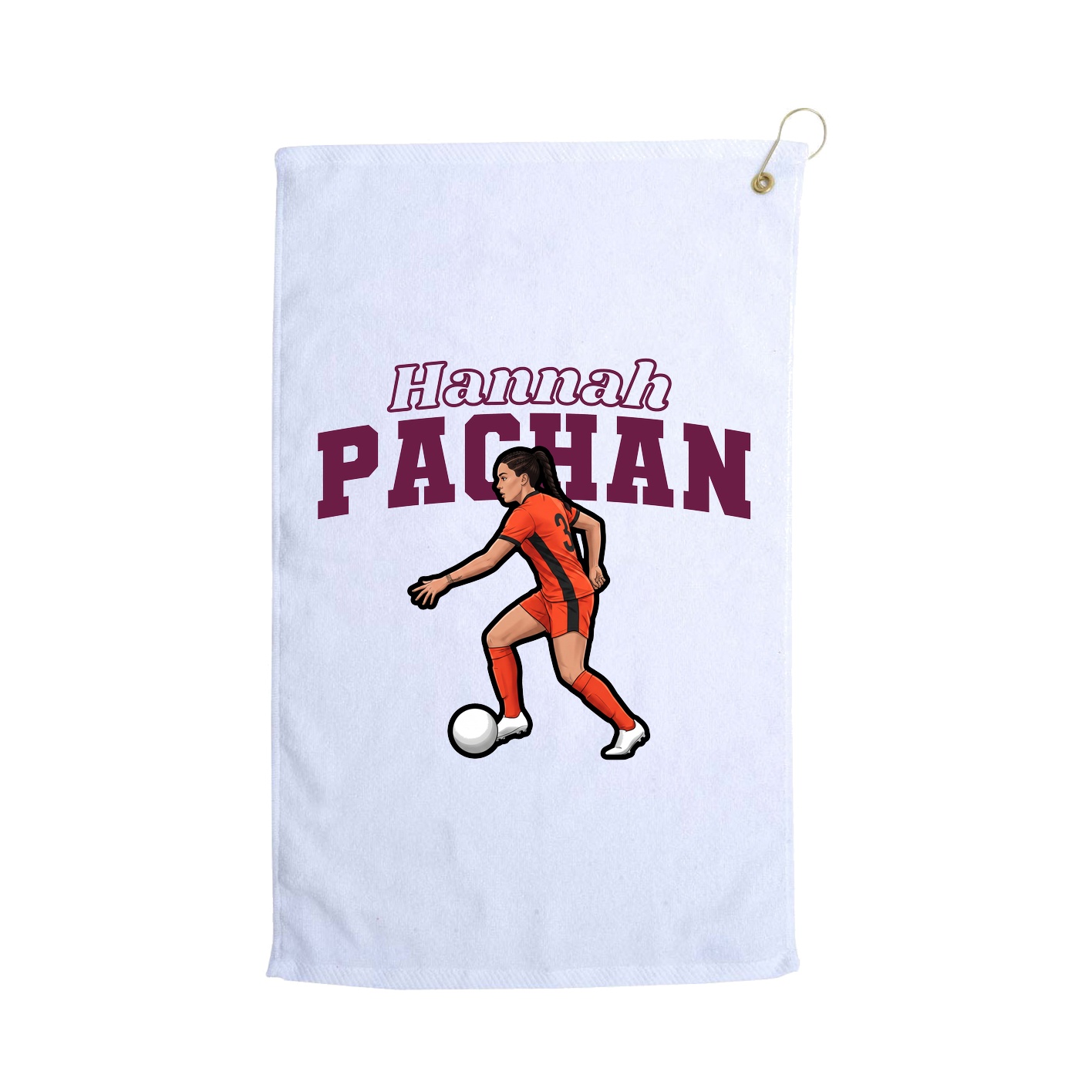 Golf Towel — Name Arch in White