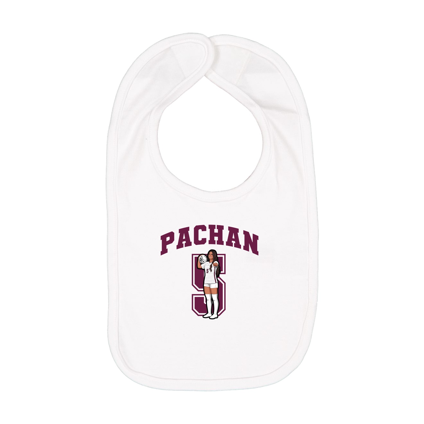 Infant Bib — Number in White
