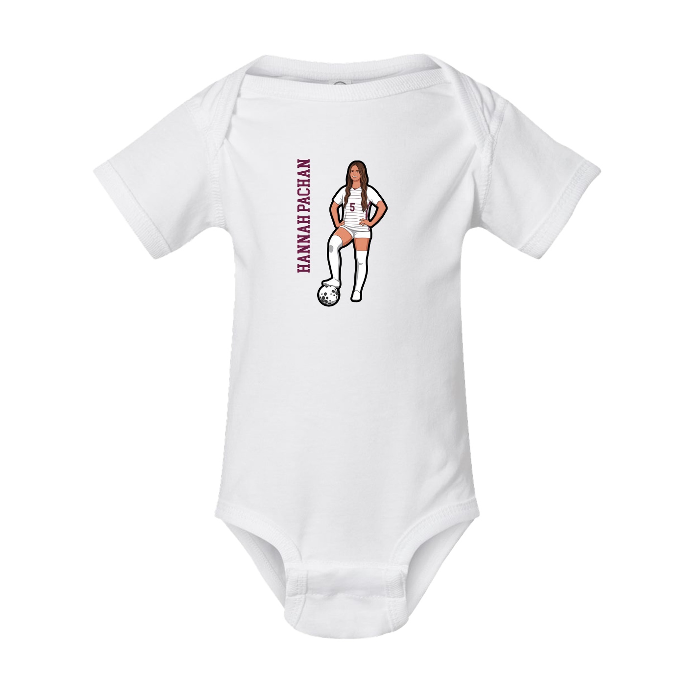 Baby Onesie — Name Vertical in White