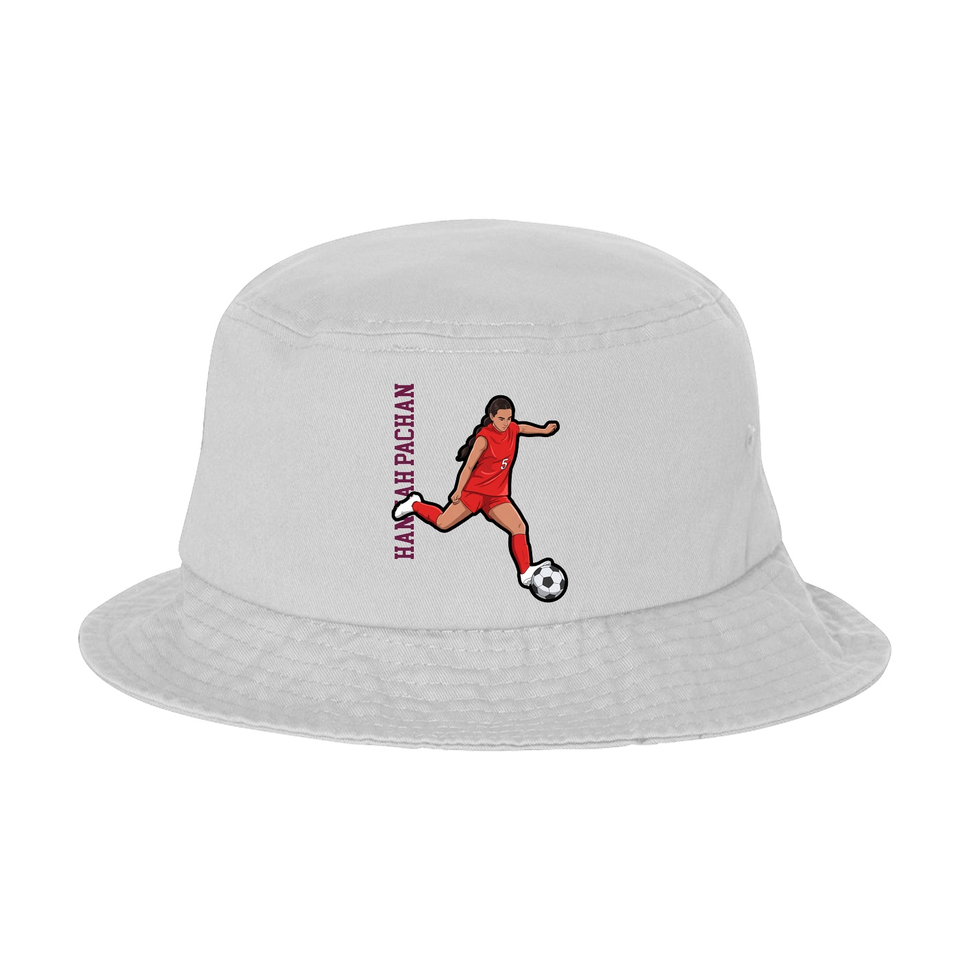 Bucket Cap — Name Vertical in White