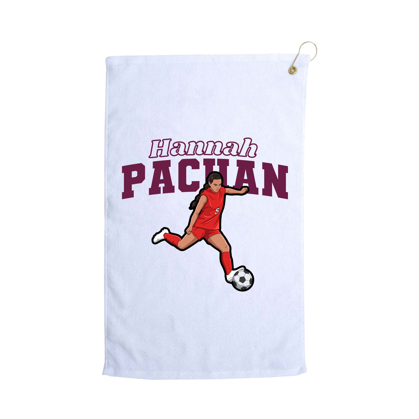 Golf Towel — Name Arch in White